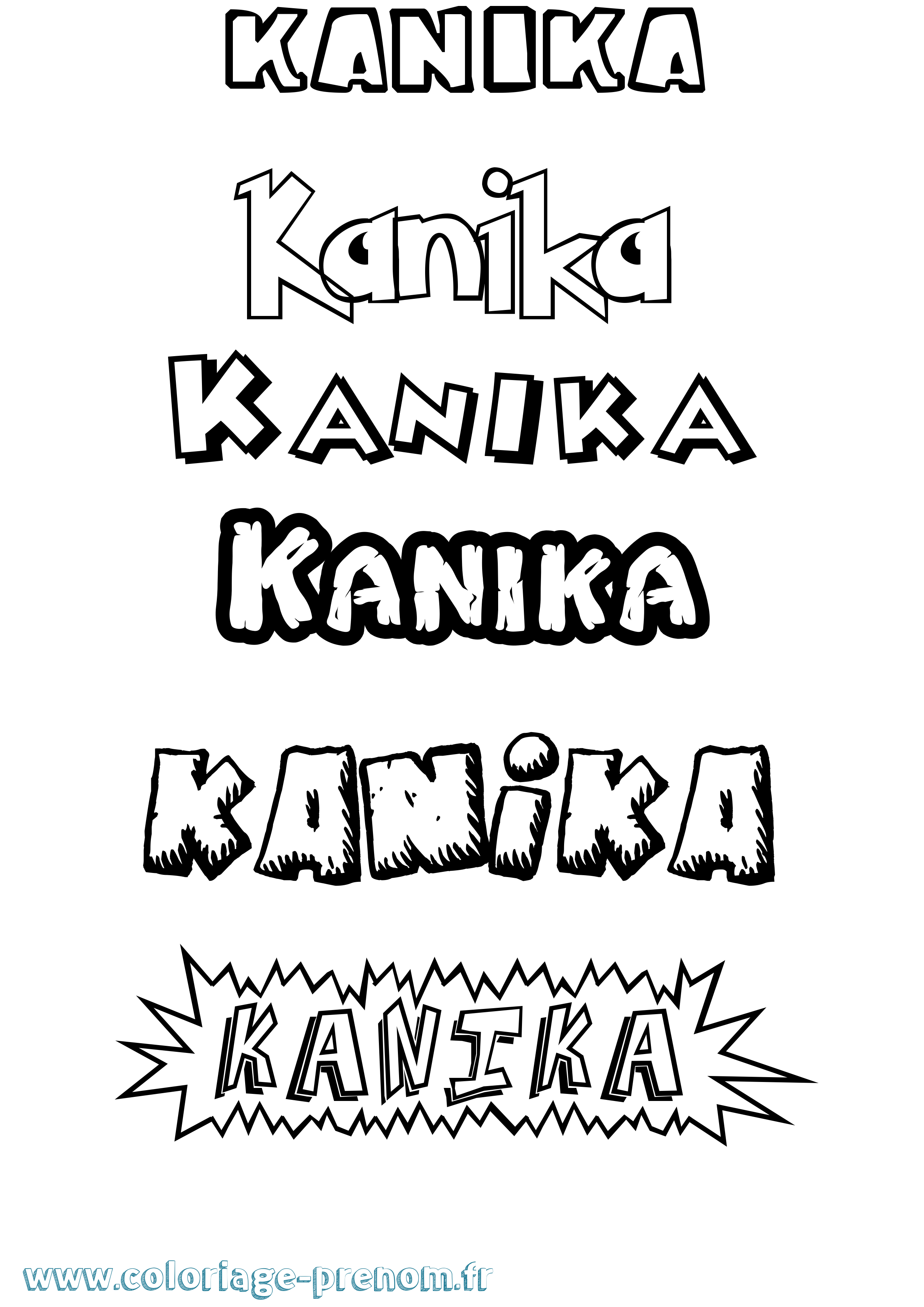 Coloriage prénom Kanika Dessin Animé