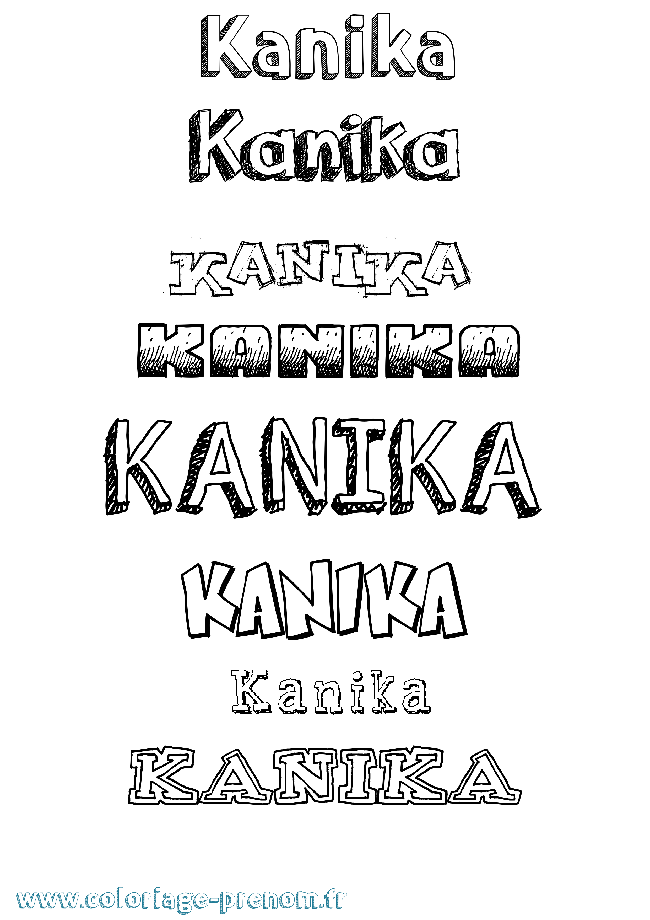 Coloriage prénom Kanika Dessiné