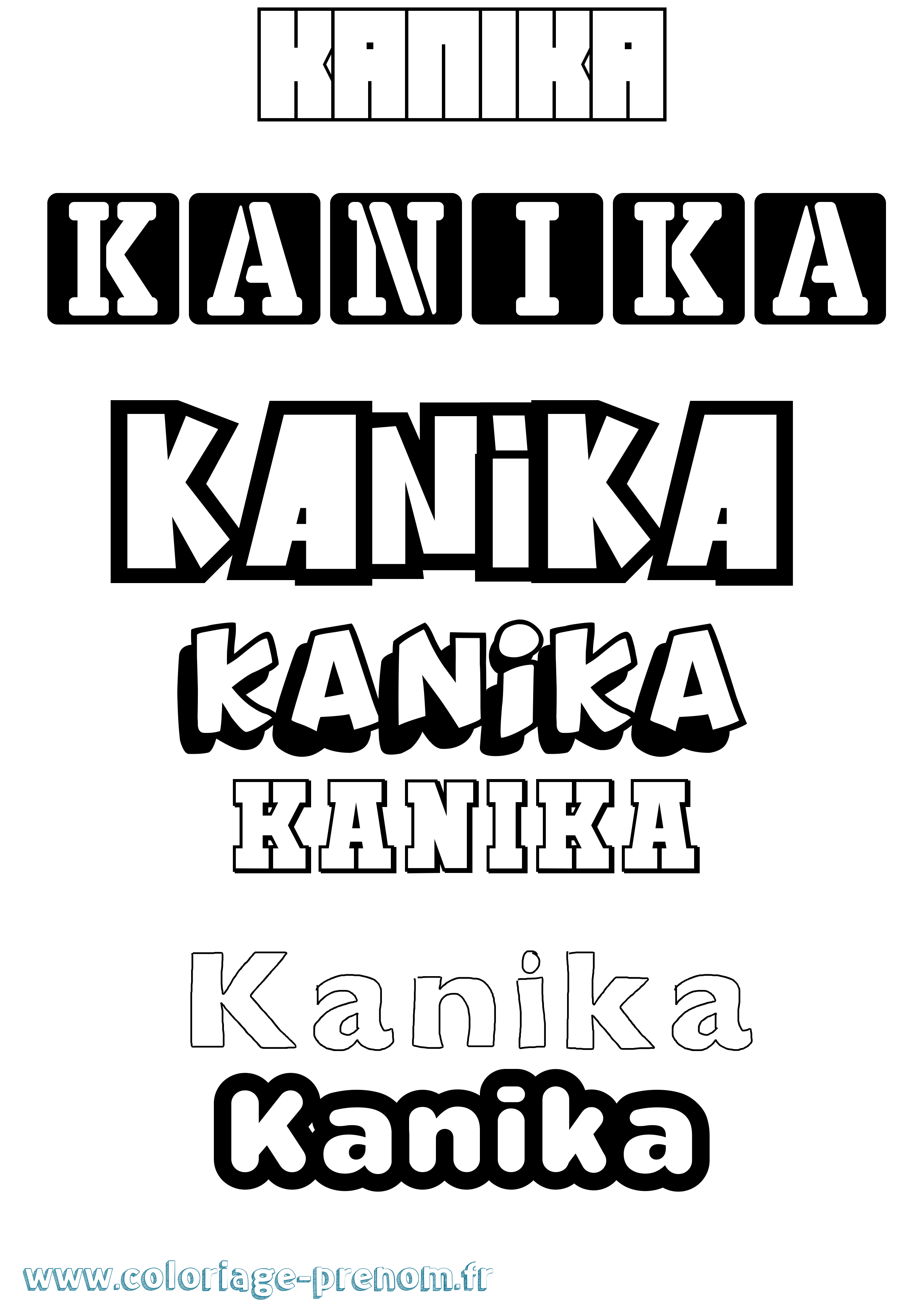 Coloriage prénom Kanika Simple