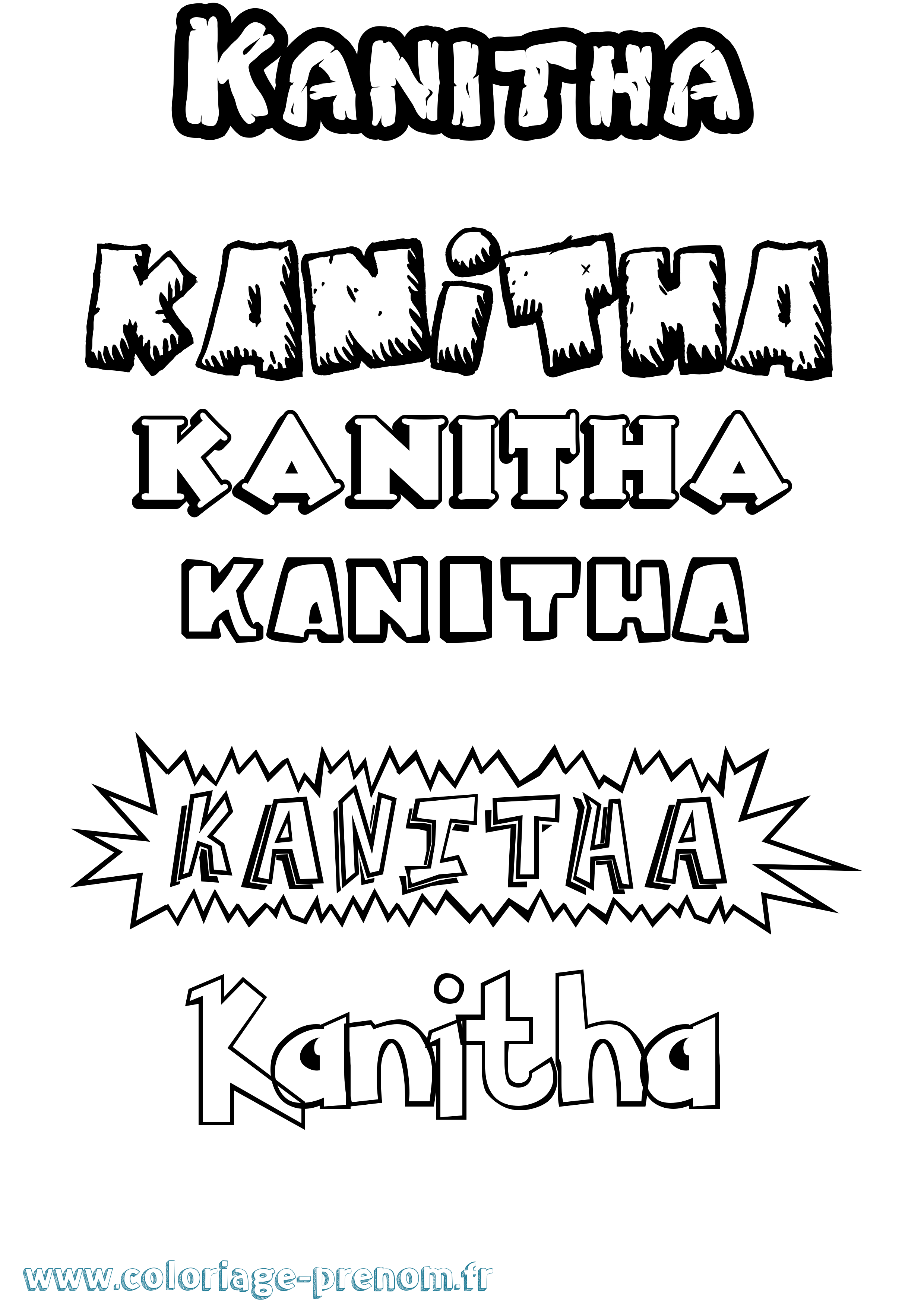 Coloriage prénom Kanitha Dessin Animé