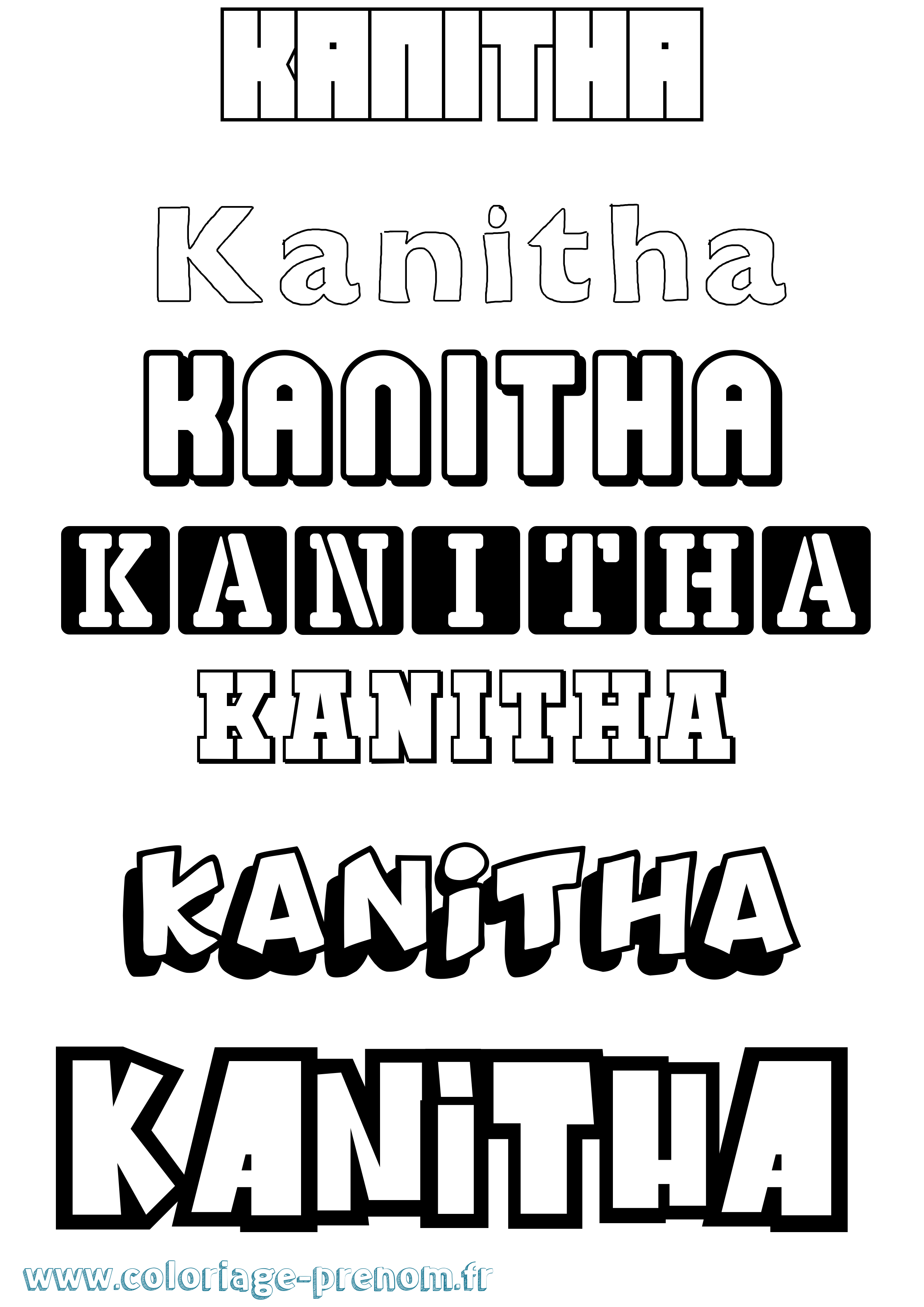 Coloriage prénom Kanitha Simple