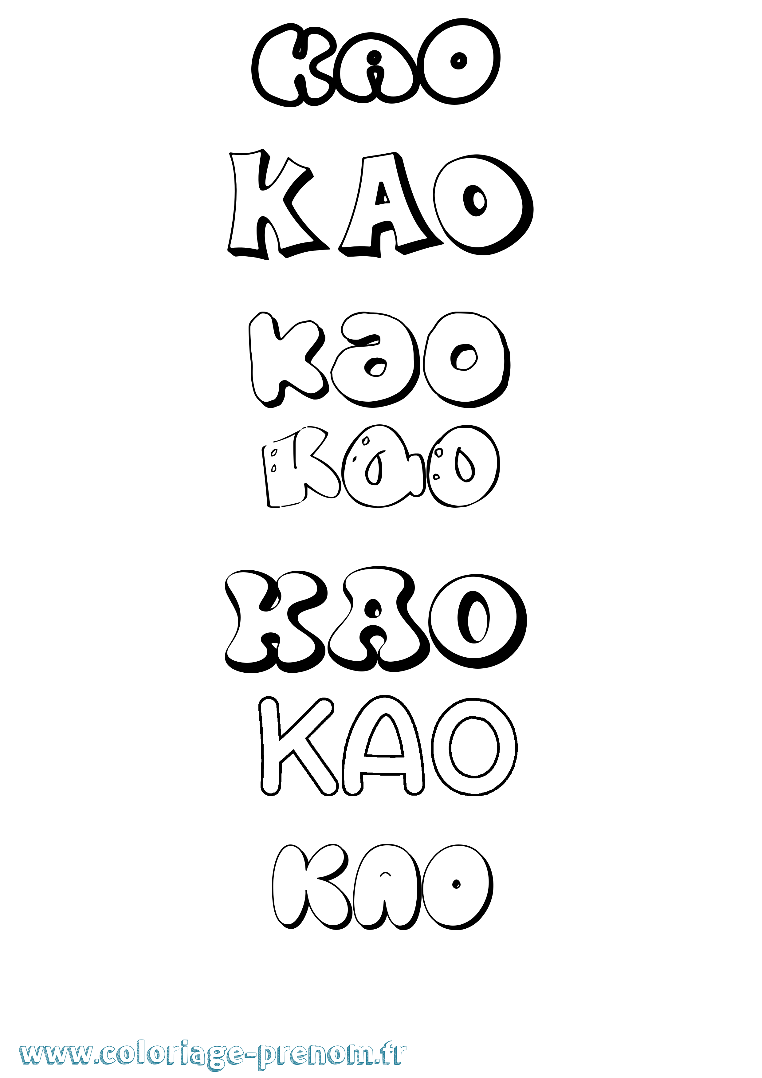  Coloriage  du pr nom Kao  Imprimer ou T l charger facilement