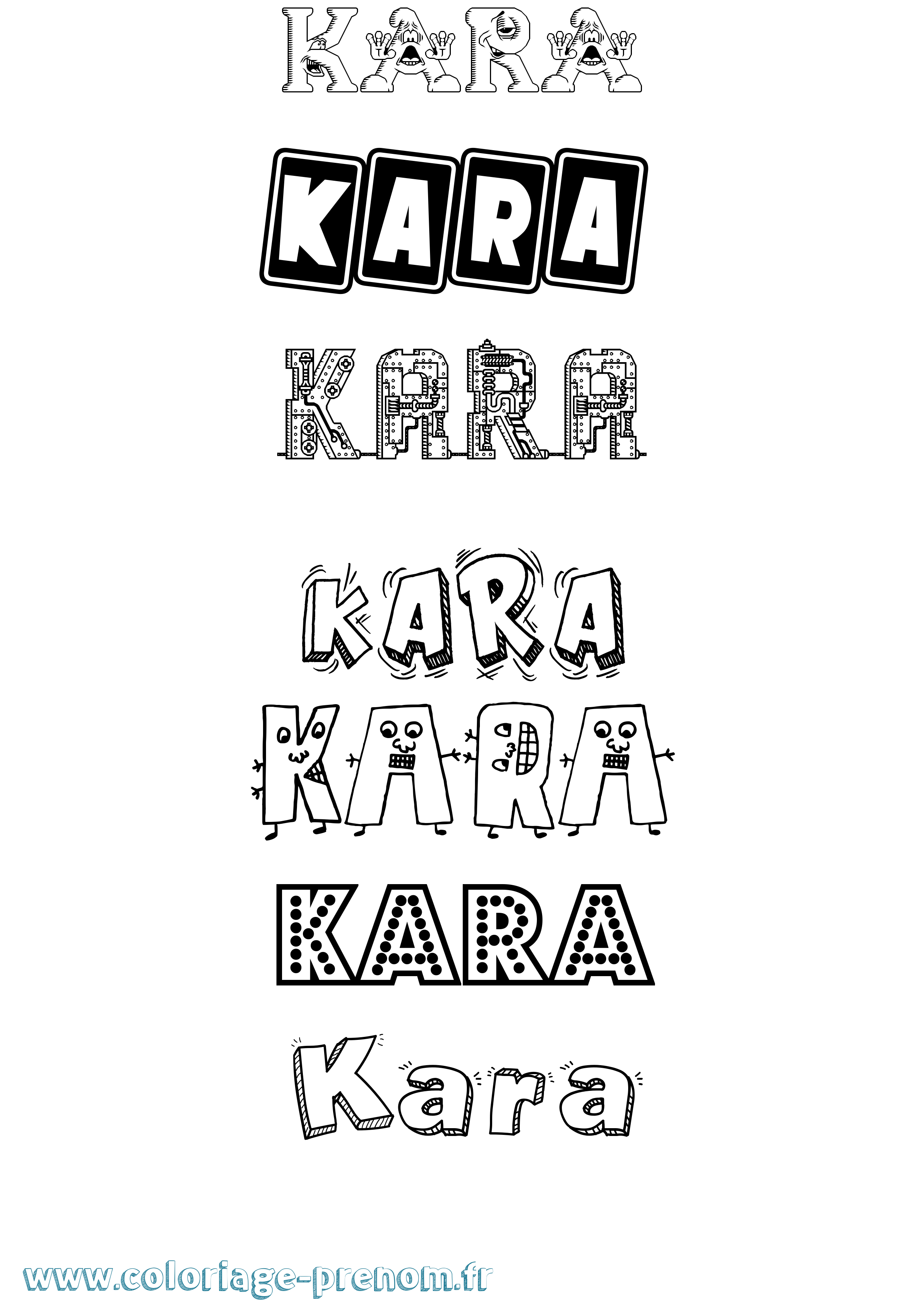 Coloriage prénom Kara Fun