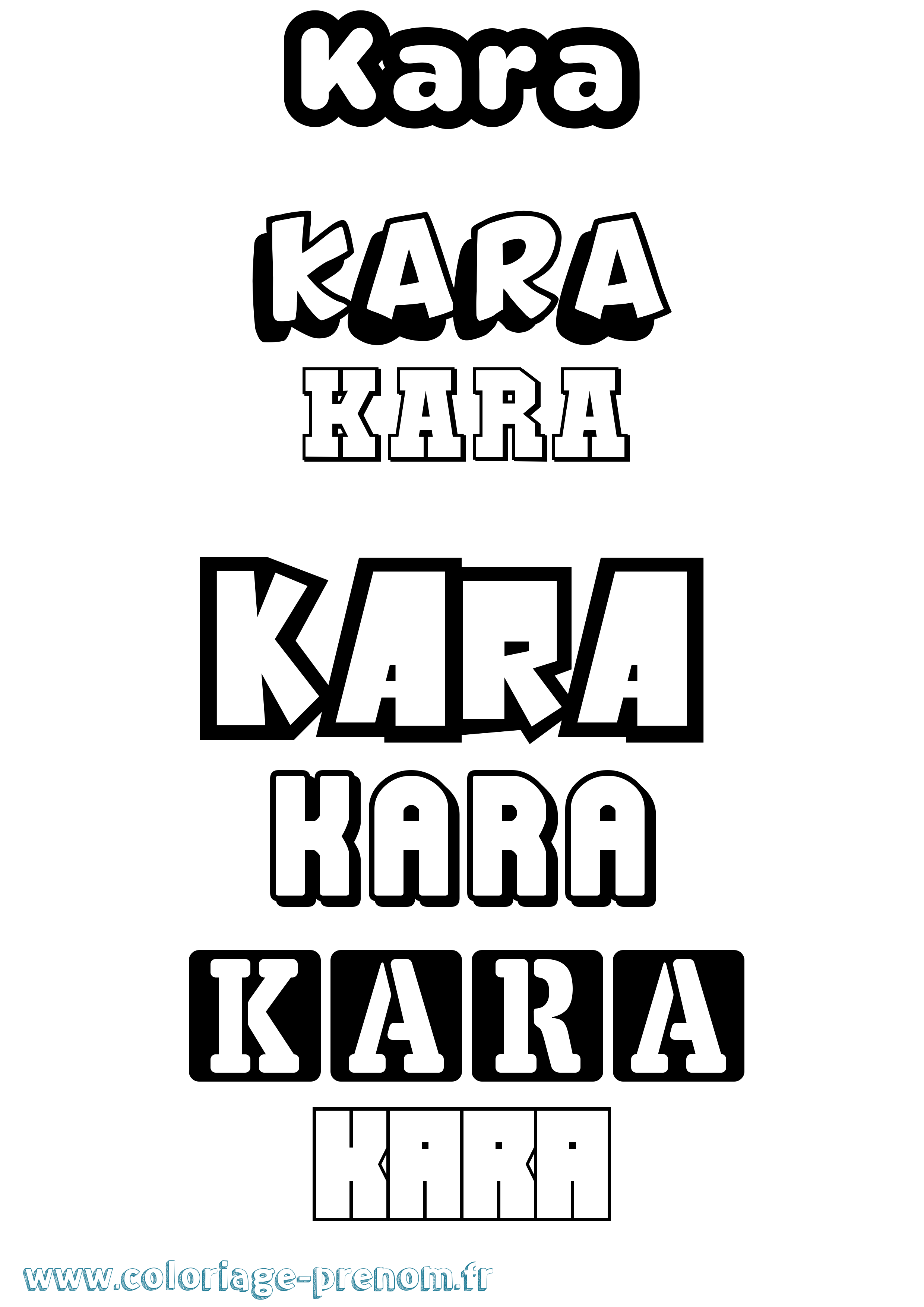 Coloriage prénom Kara Simple