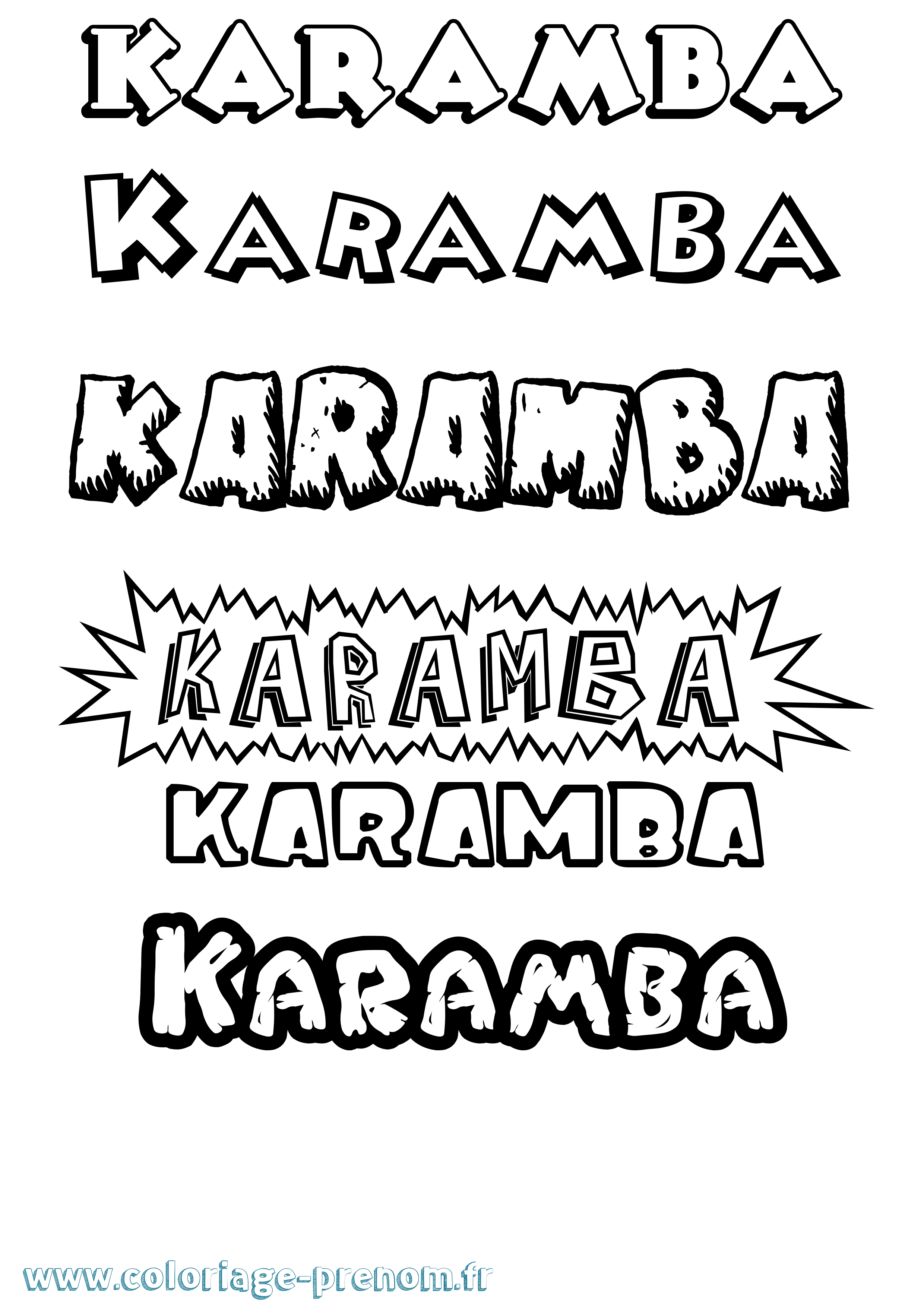 Coloriage prénom Karamba Dessin Animé
