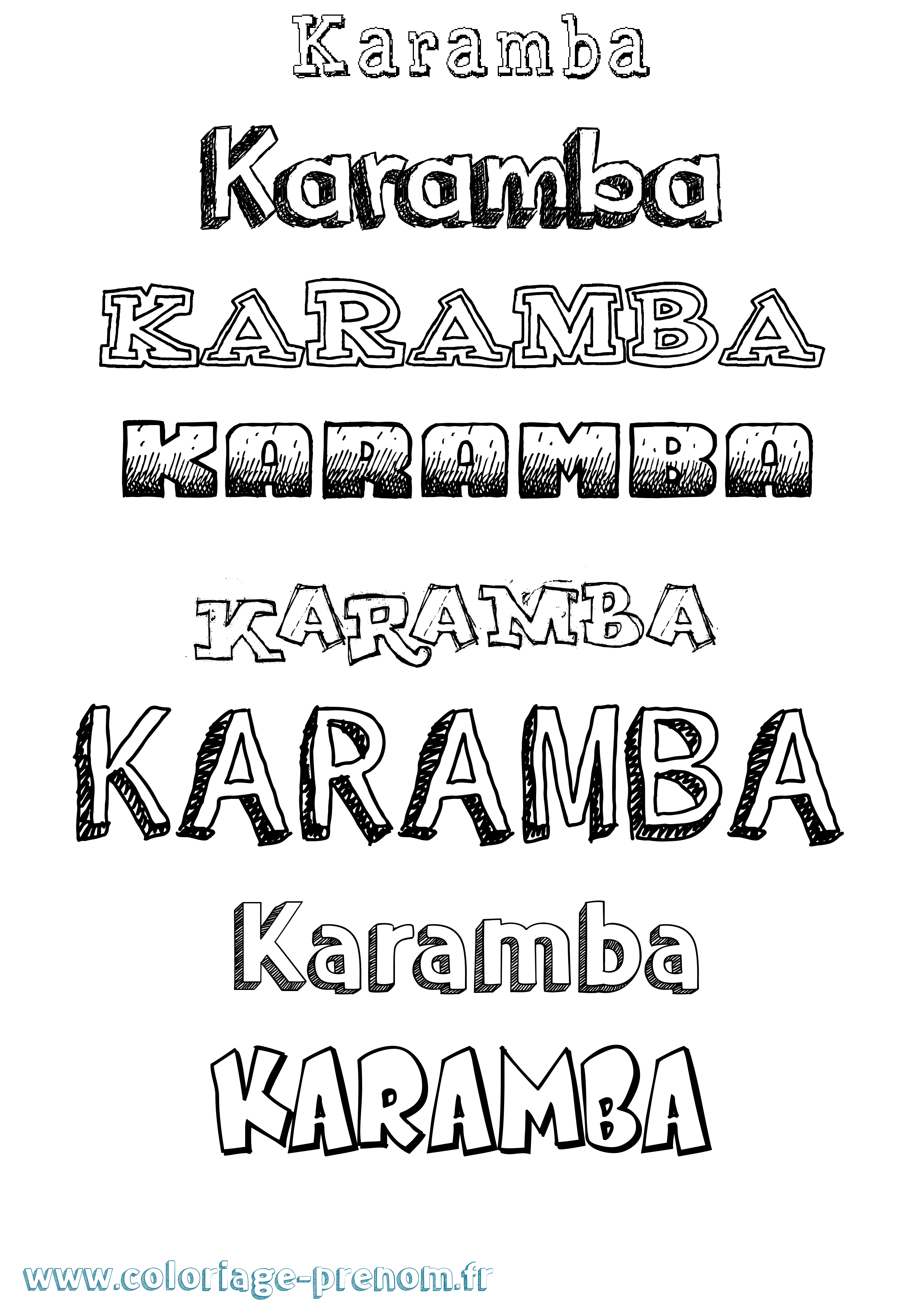 Coloriage prénom Karamba Dessiné