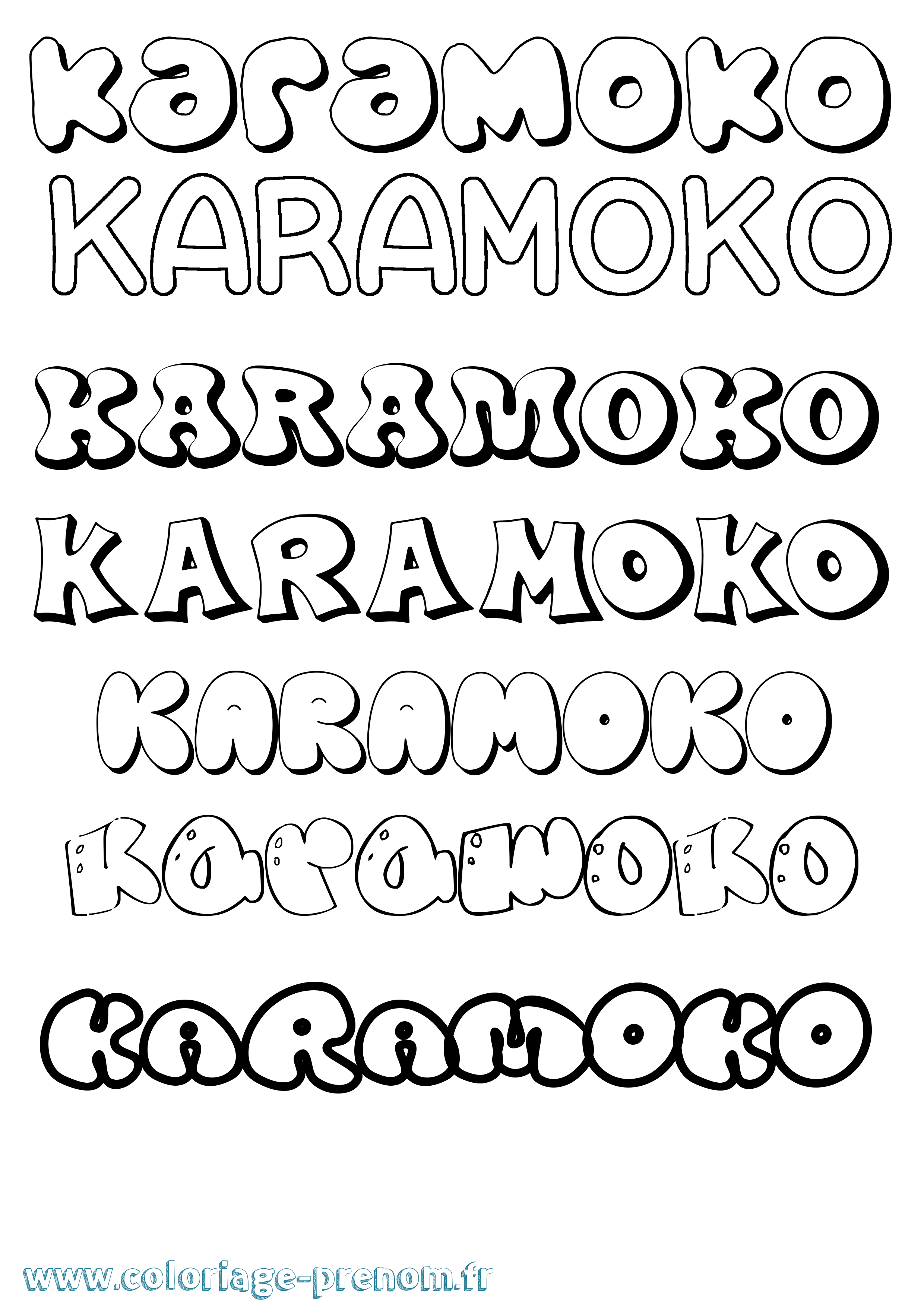 Coloriage Karamoko Coloriage prénom Karamoko
