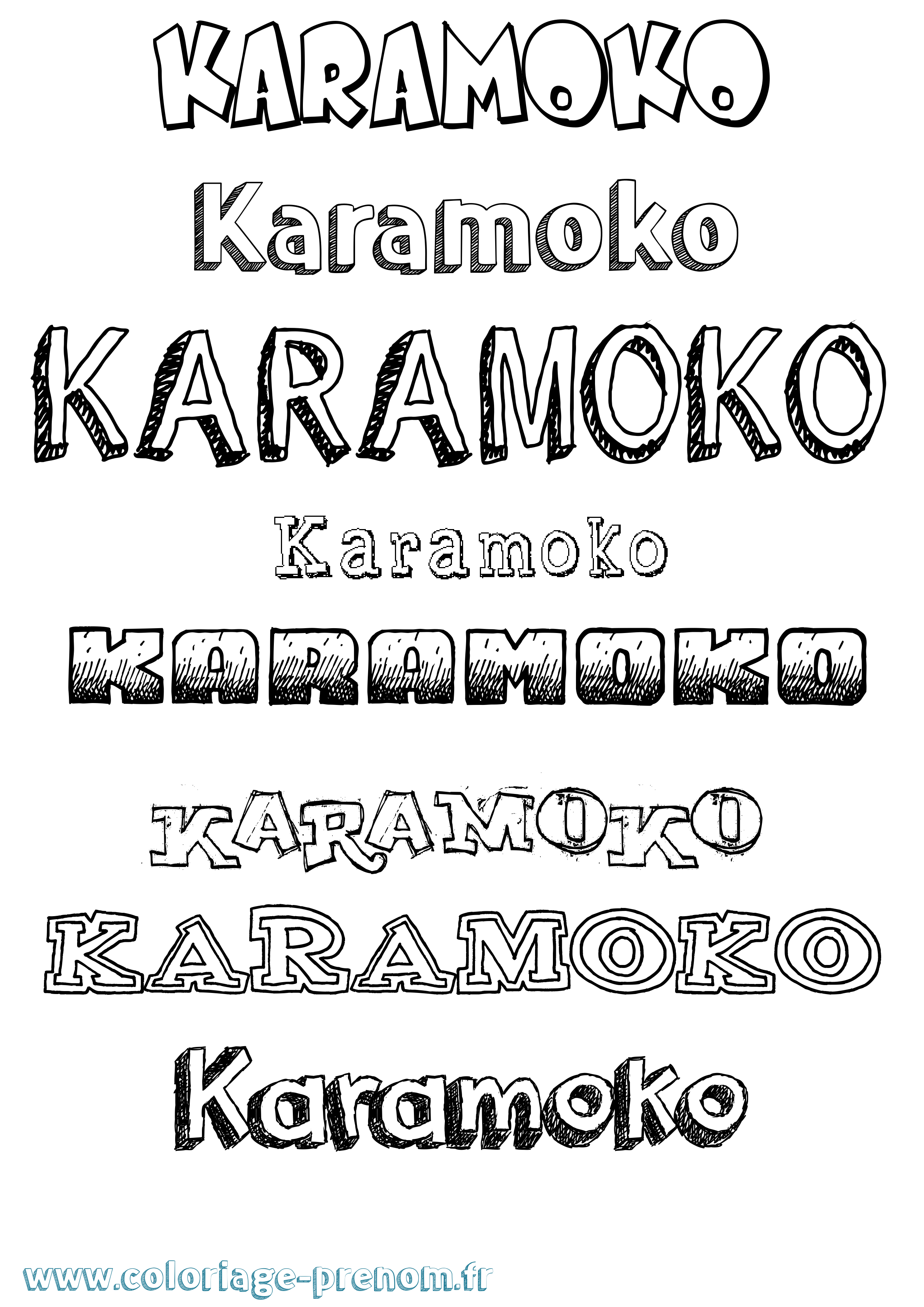Coloriage prénom Karamoko