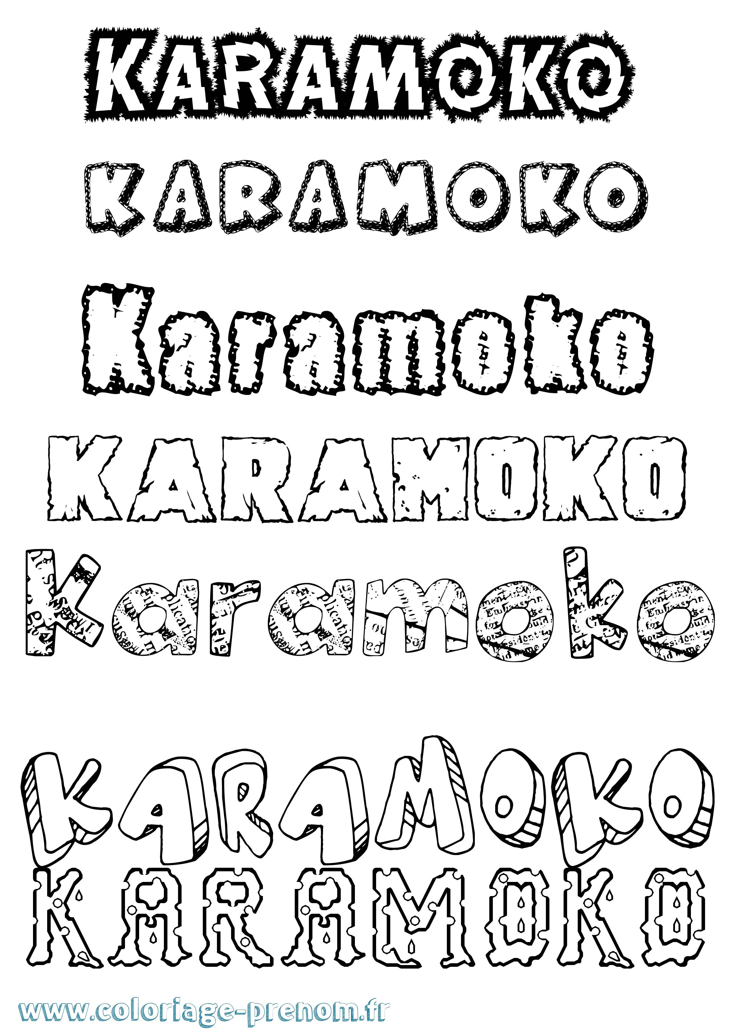Coloriage Karamoko Coloriage prénom Karamoko