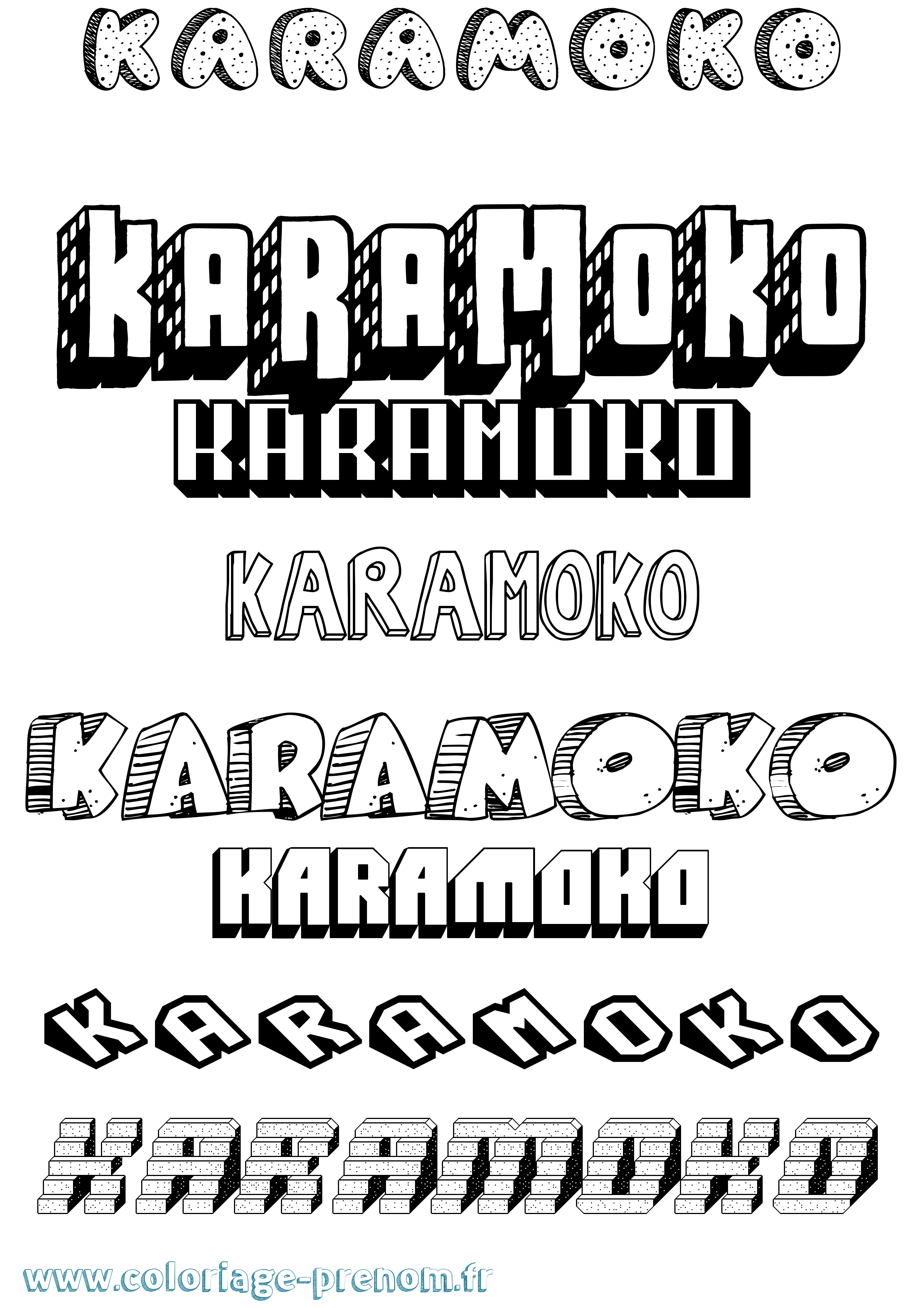 Coloriage Karamoko Coloriage prénom Karamoko