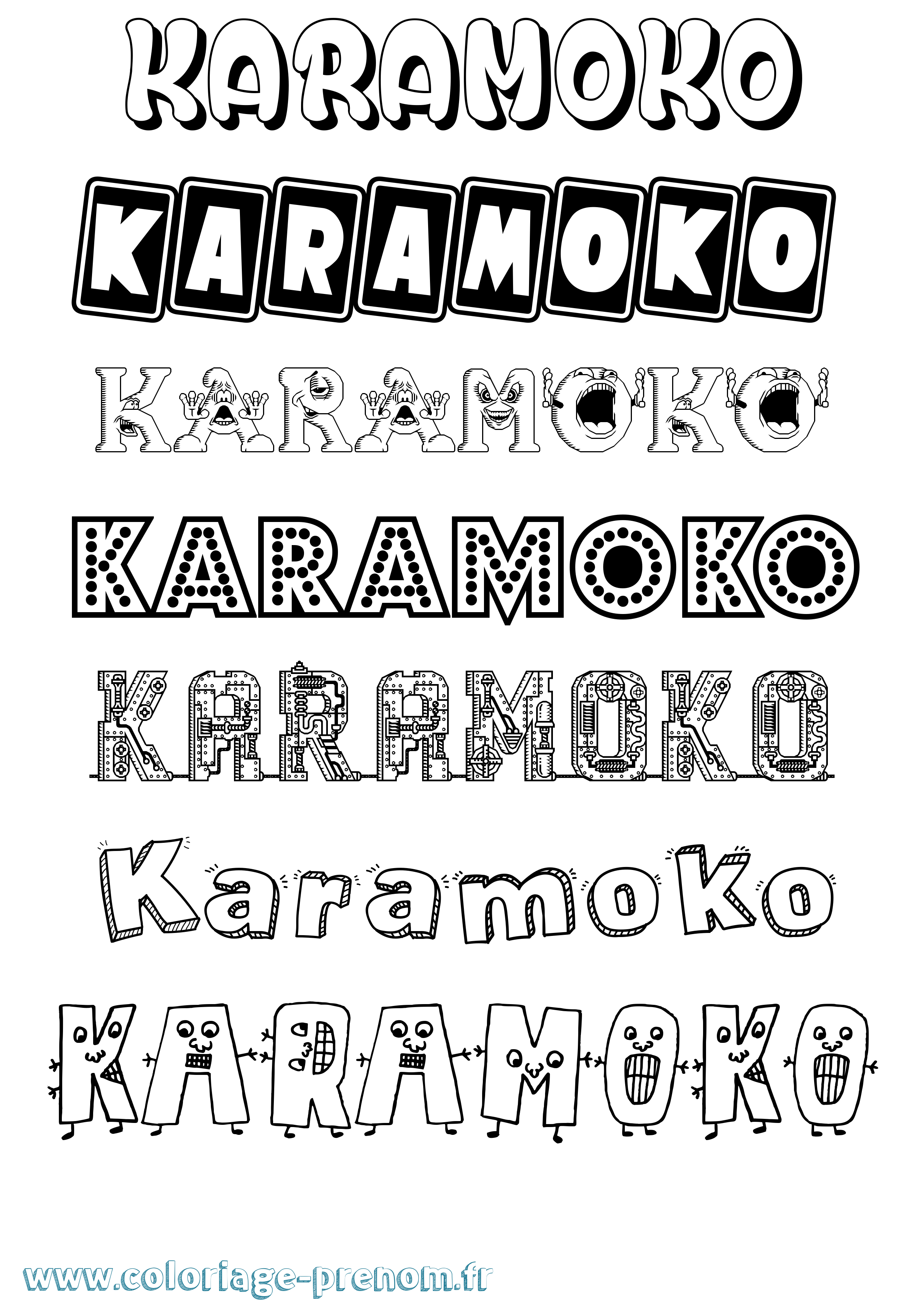 Coloriage Karamoko Coloriage prénom Karamoko