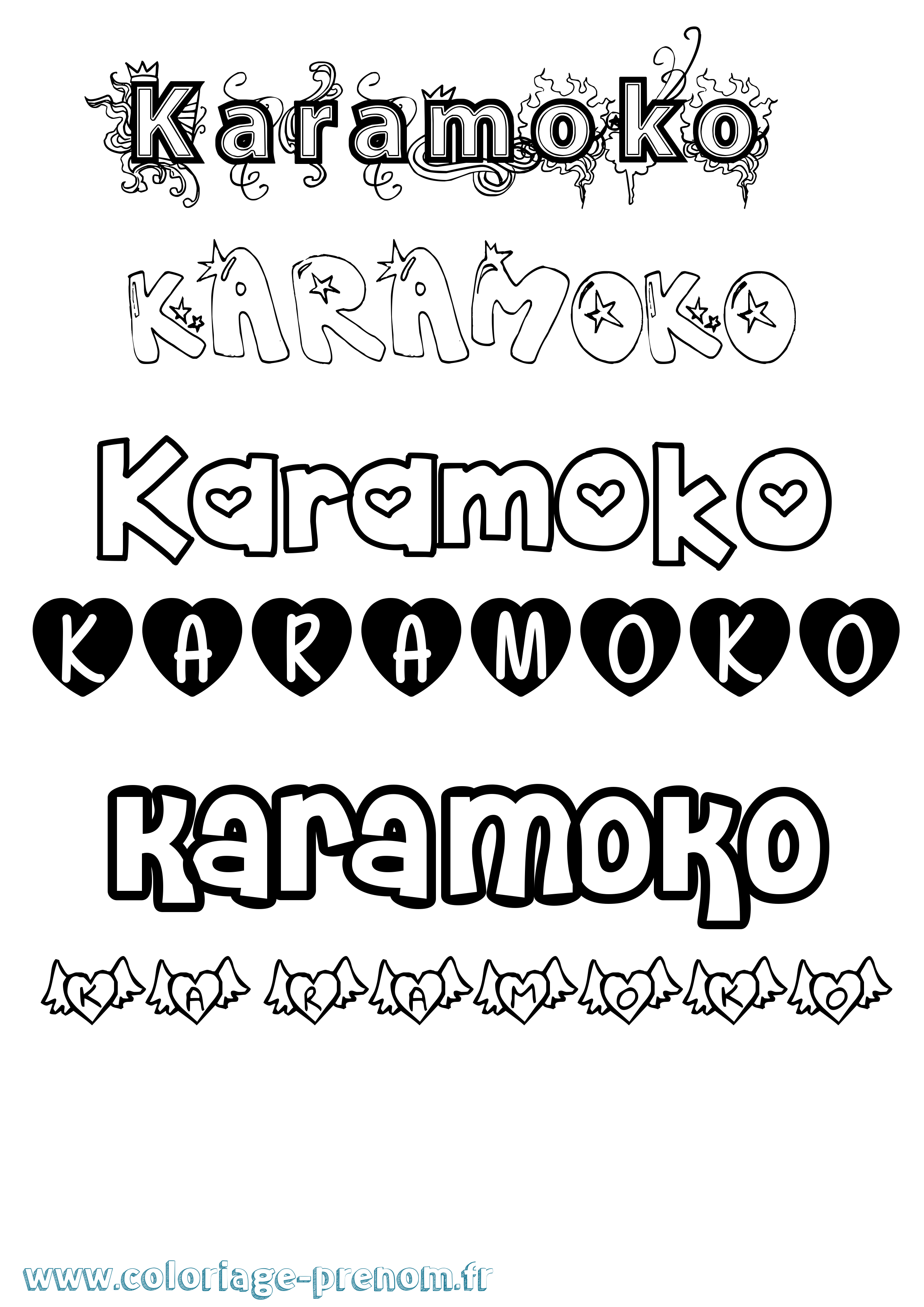 Coloriage Karamoko Coloriage prénom Karamoko
