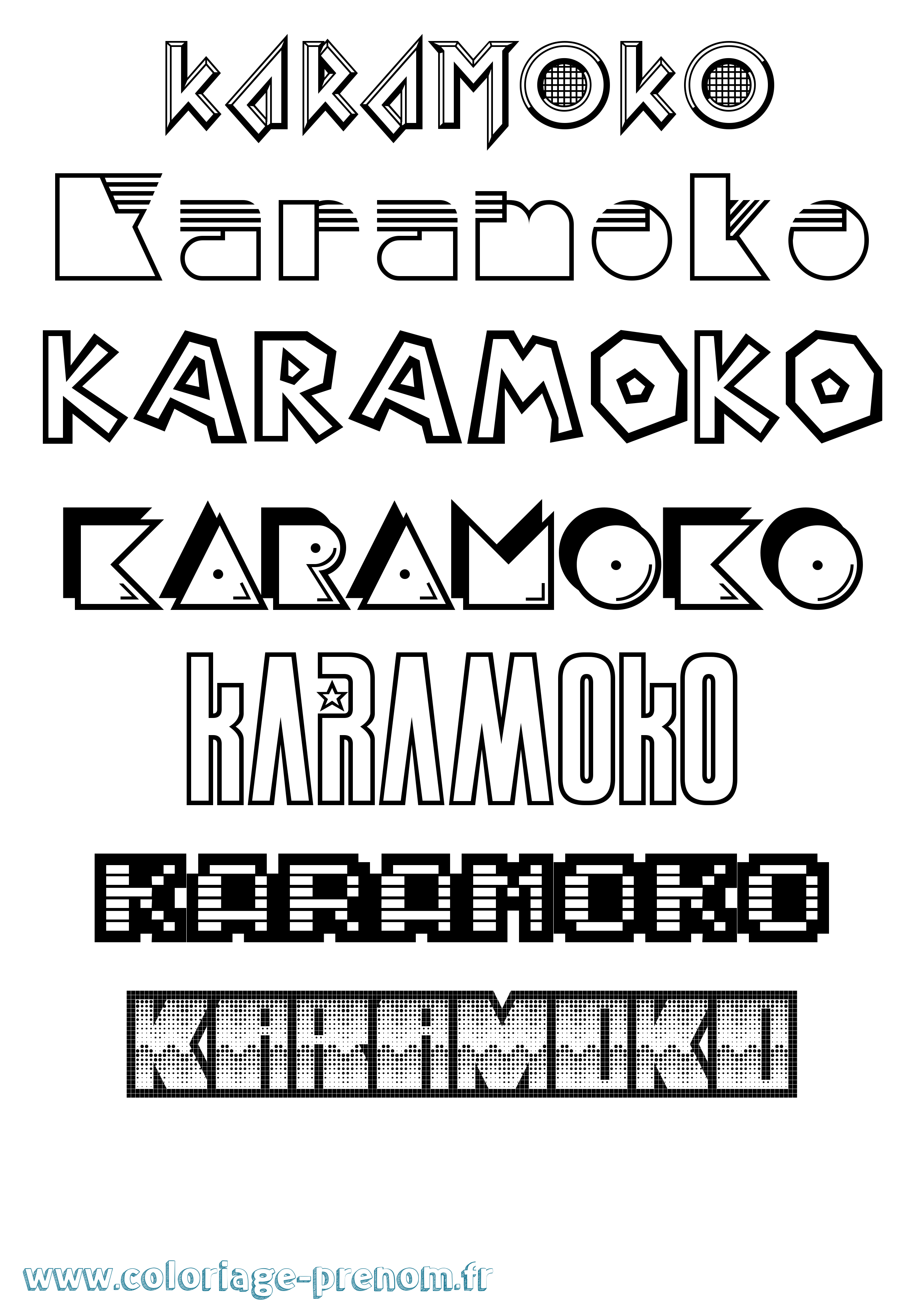 Coloriage Karamoko Coloriage prénom Karamoko