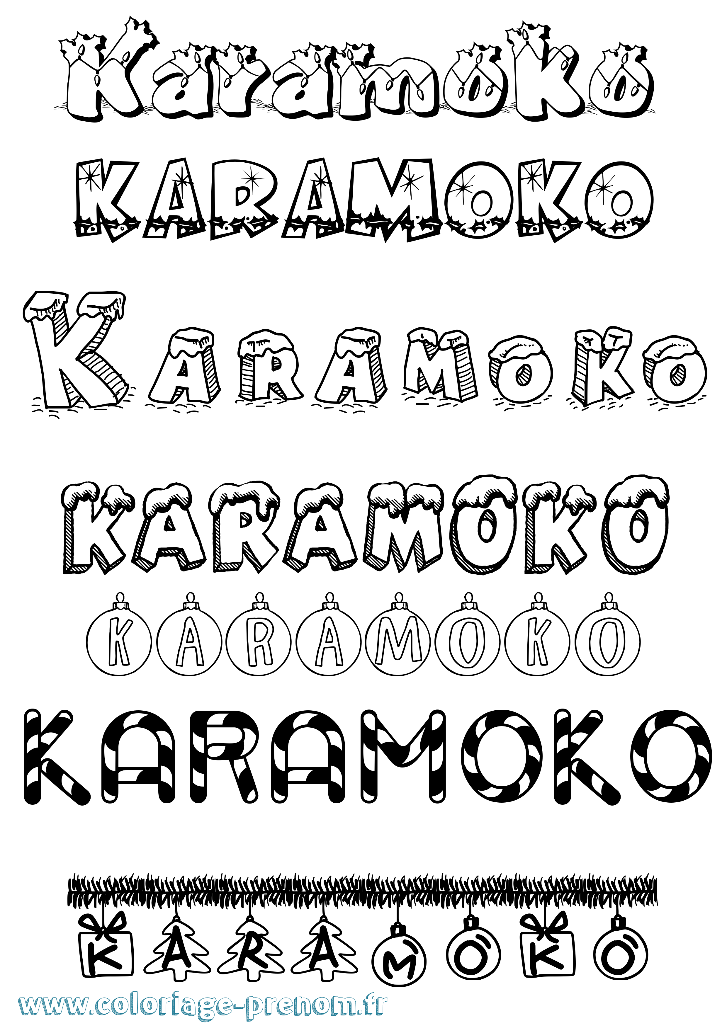 Coloriage prénom Karamoko