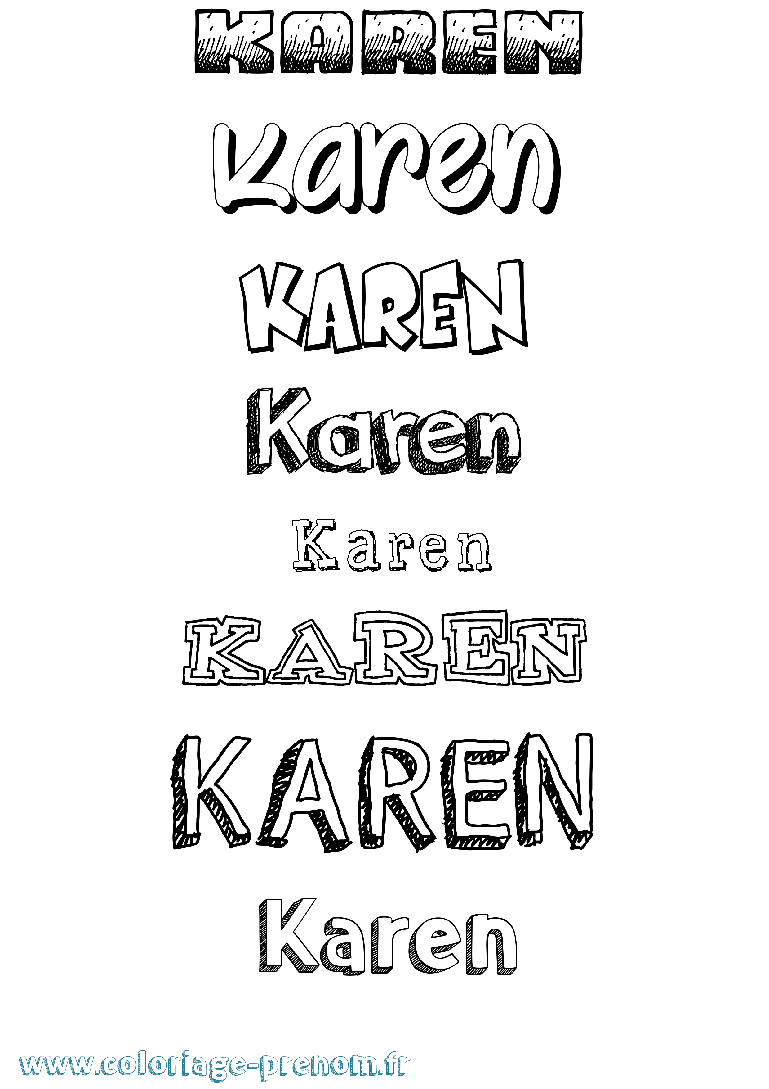 Coloriage prénom Karen