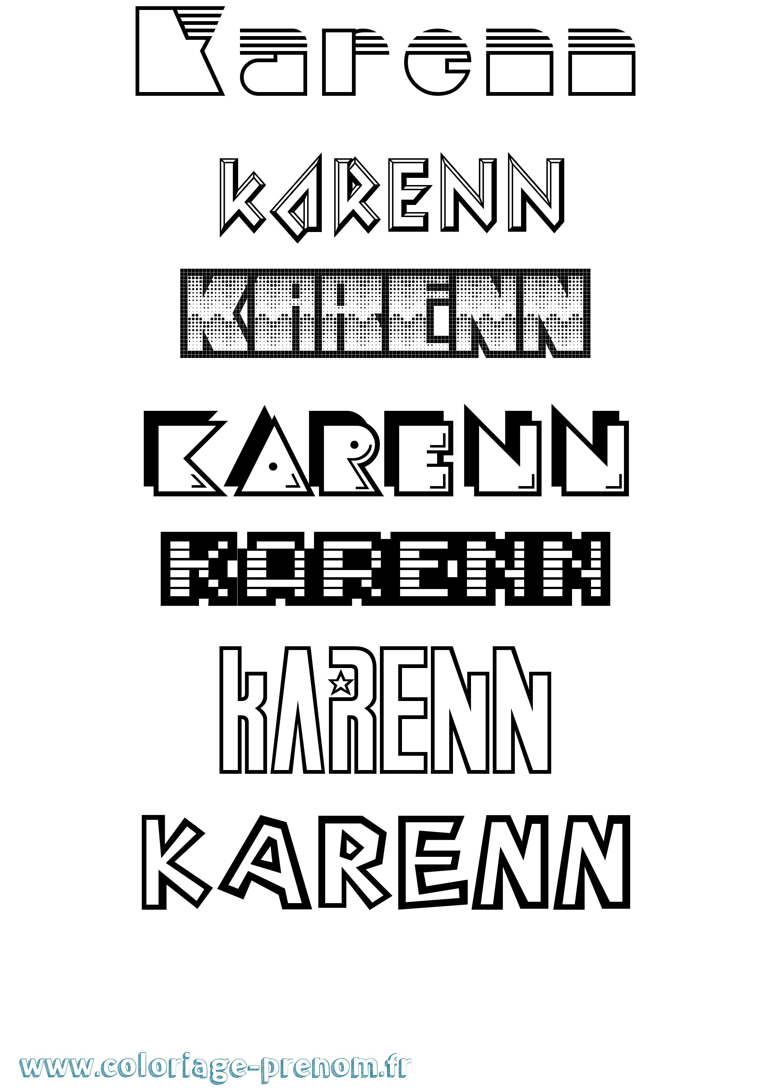 Coloriage Karenn Jeux Vidéos Coloriage prénom Karenn Jeux Vidéos