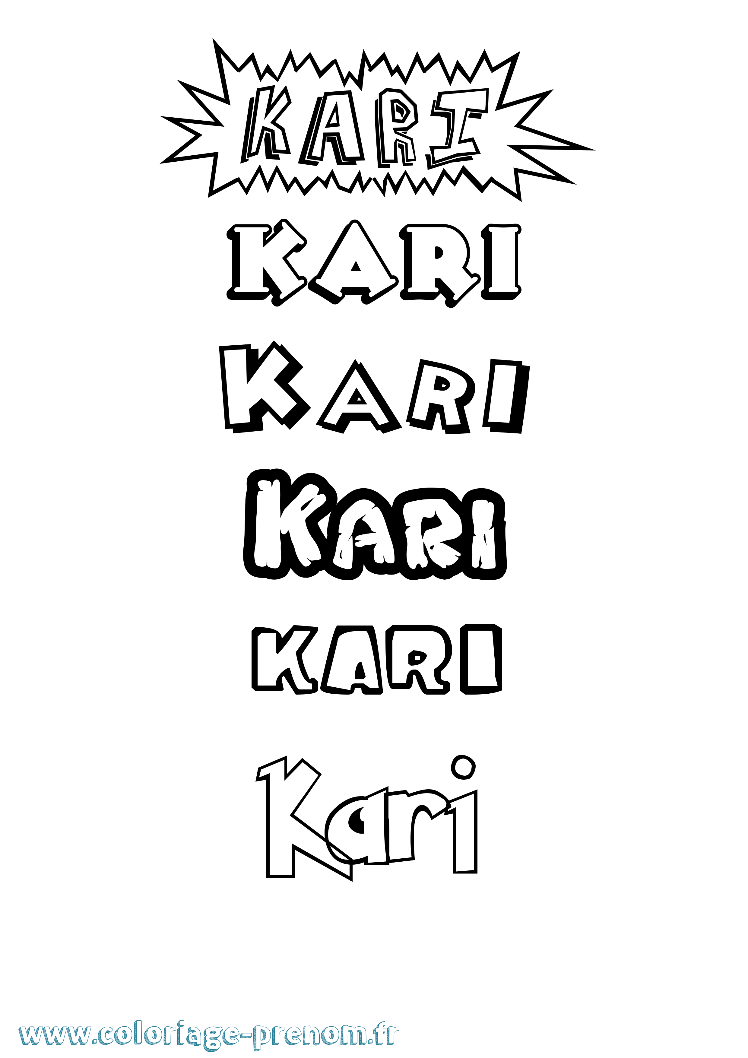 Coloriage Kari Dessin Animé Coloriage prénom Kari Dessin Animé