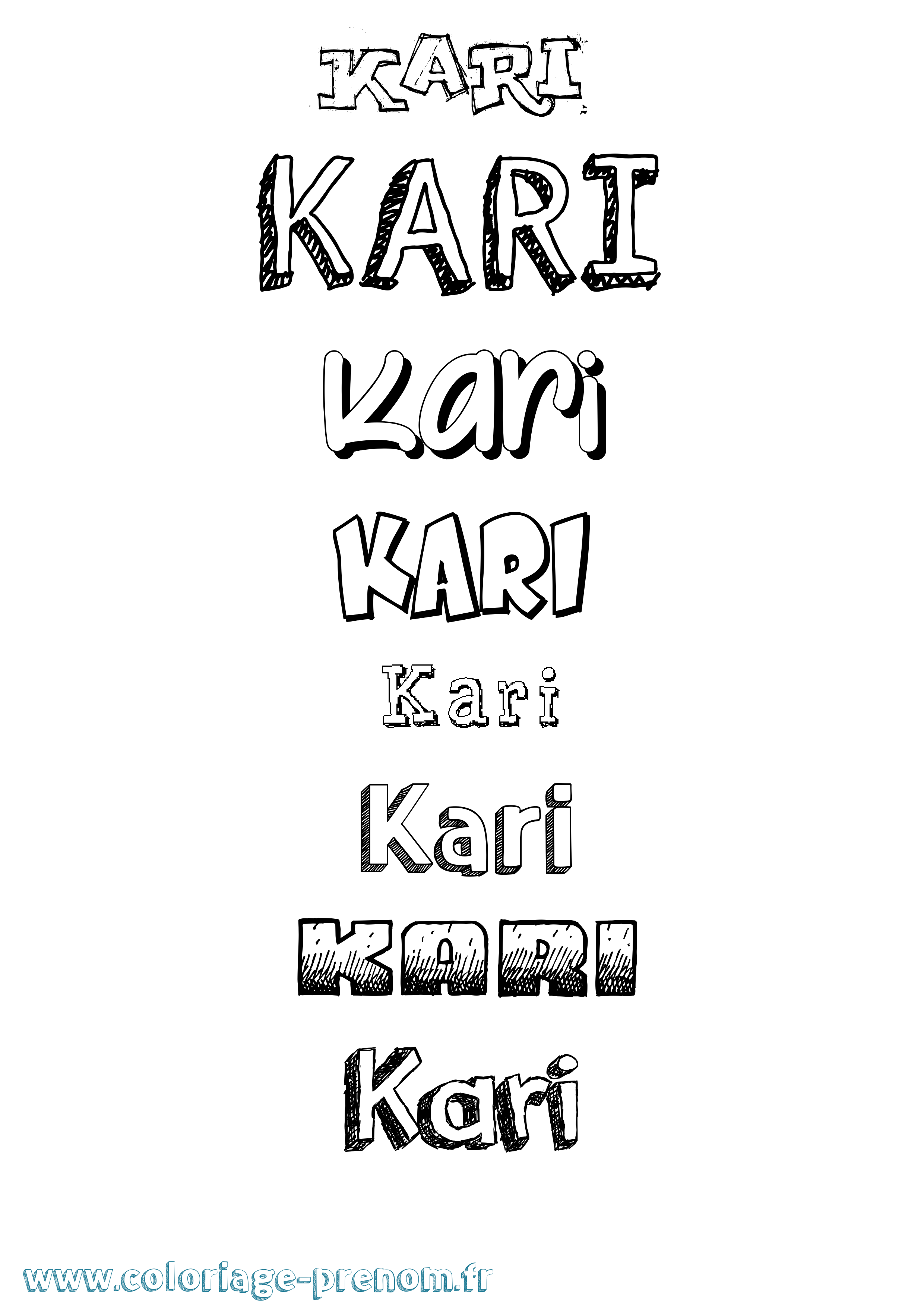 Coloriage Kari Dessiné Coloriage prénom Kari Dessiné