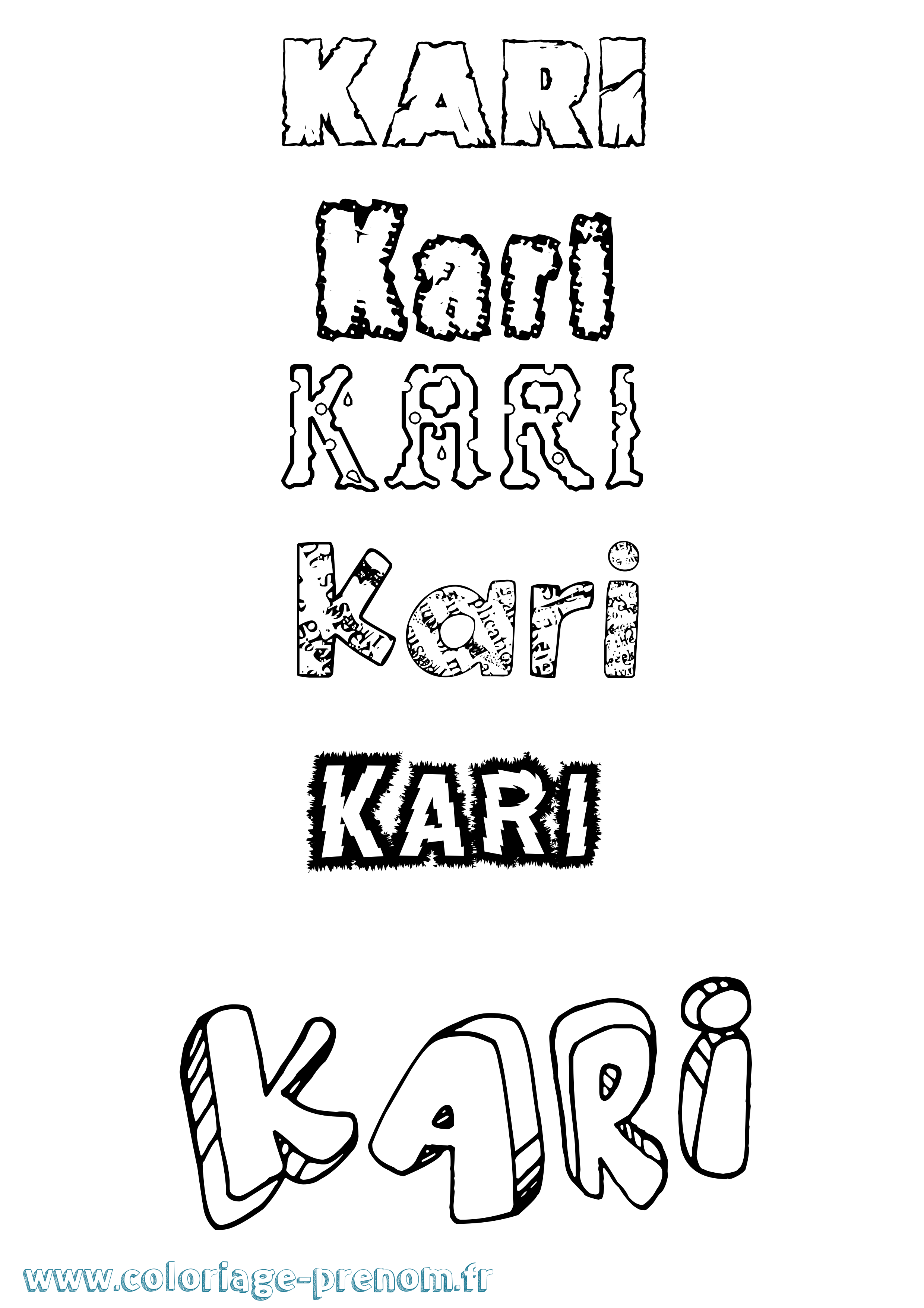 Coloriage Kari Destructuré Coloriage prénom Kari Destructuré
