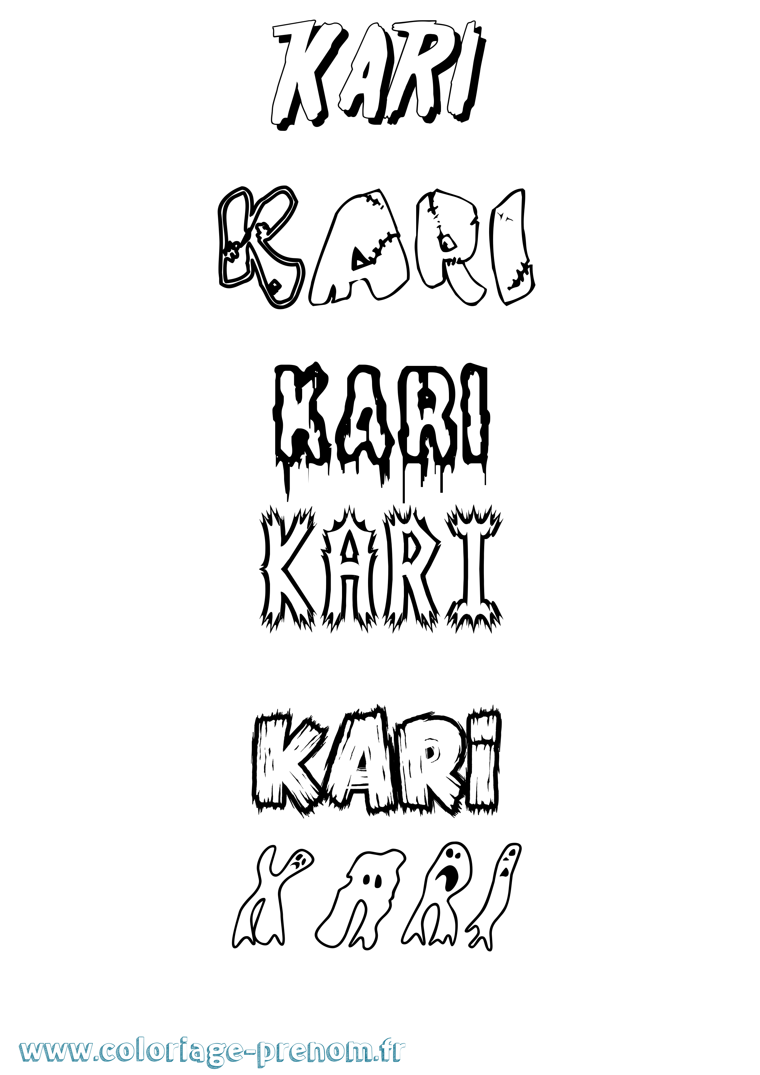 Coloriage Kari Frisson Coloriage prénom Kari Frisson