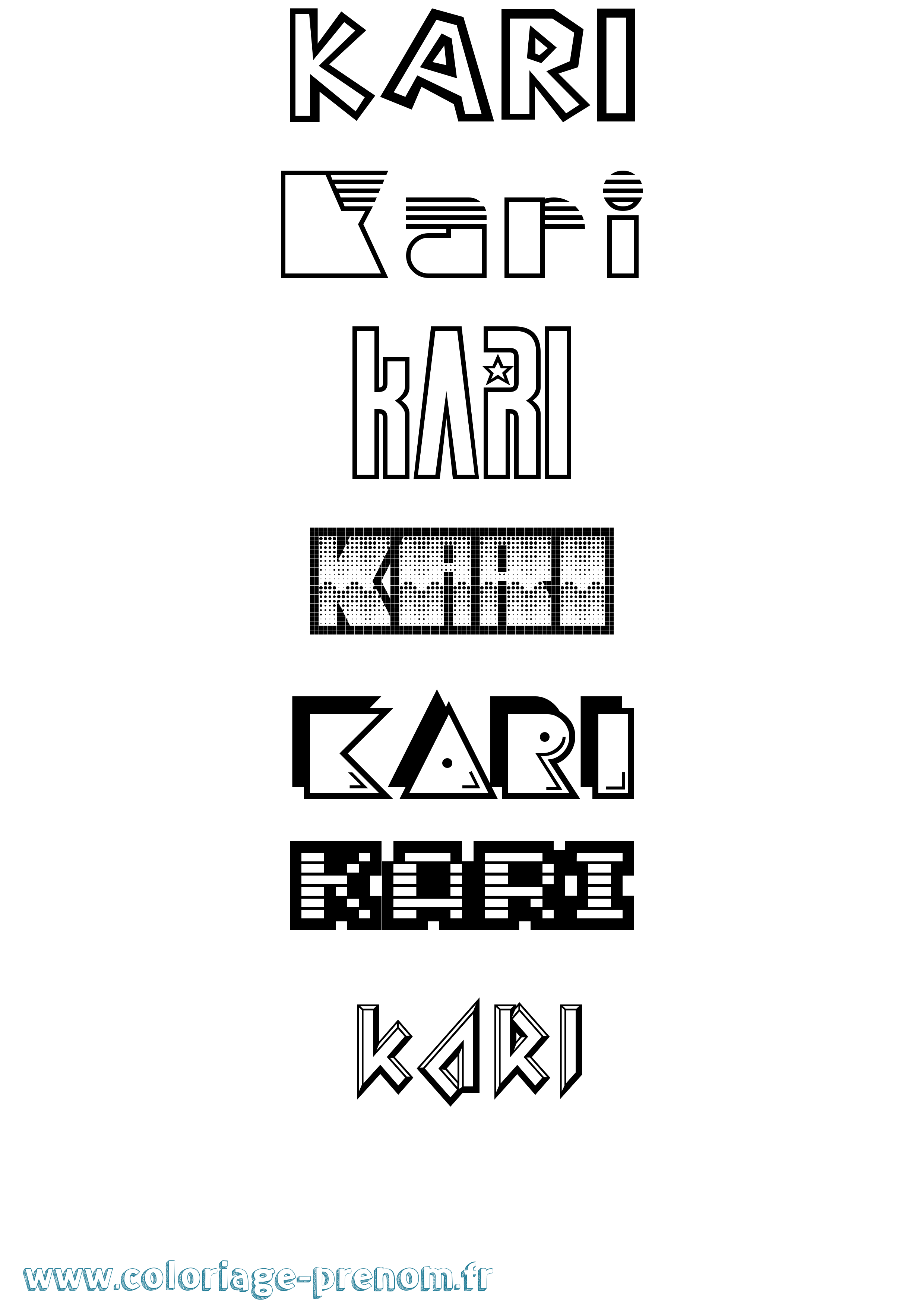 Coloriage Kari Jeux Vidéos Coloriage prénom Kari Jeux Vidéos