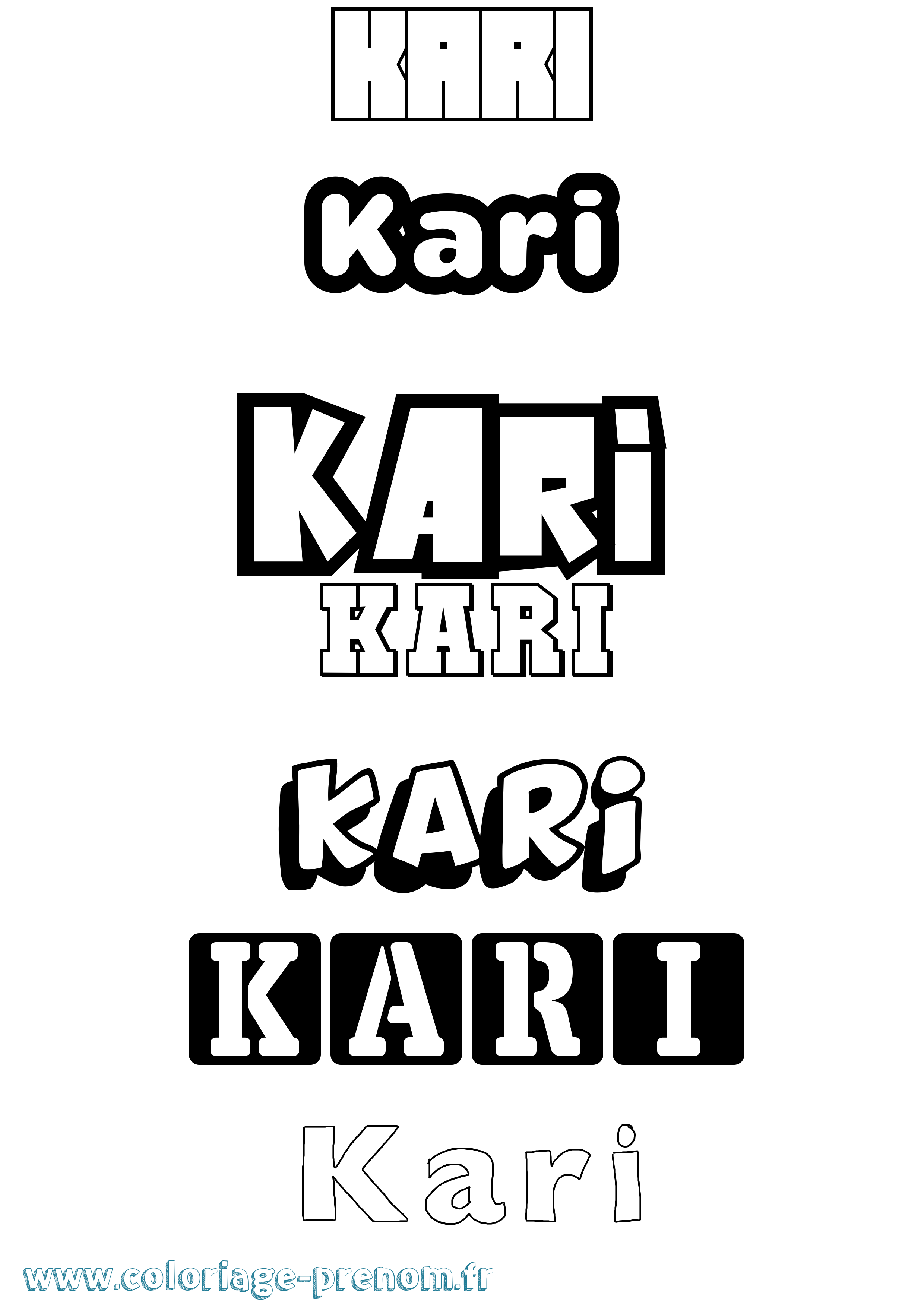 Coloriage prénom Kari Simple