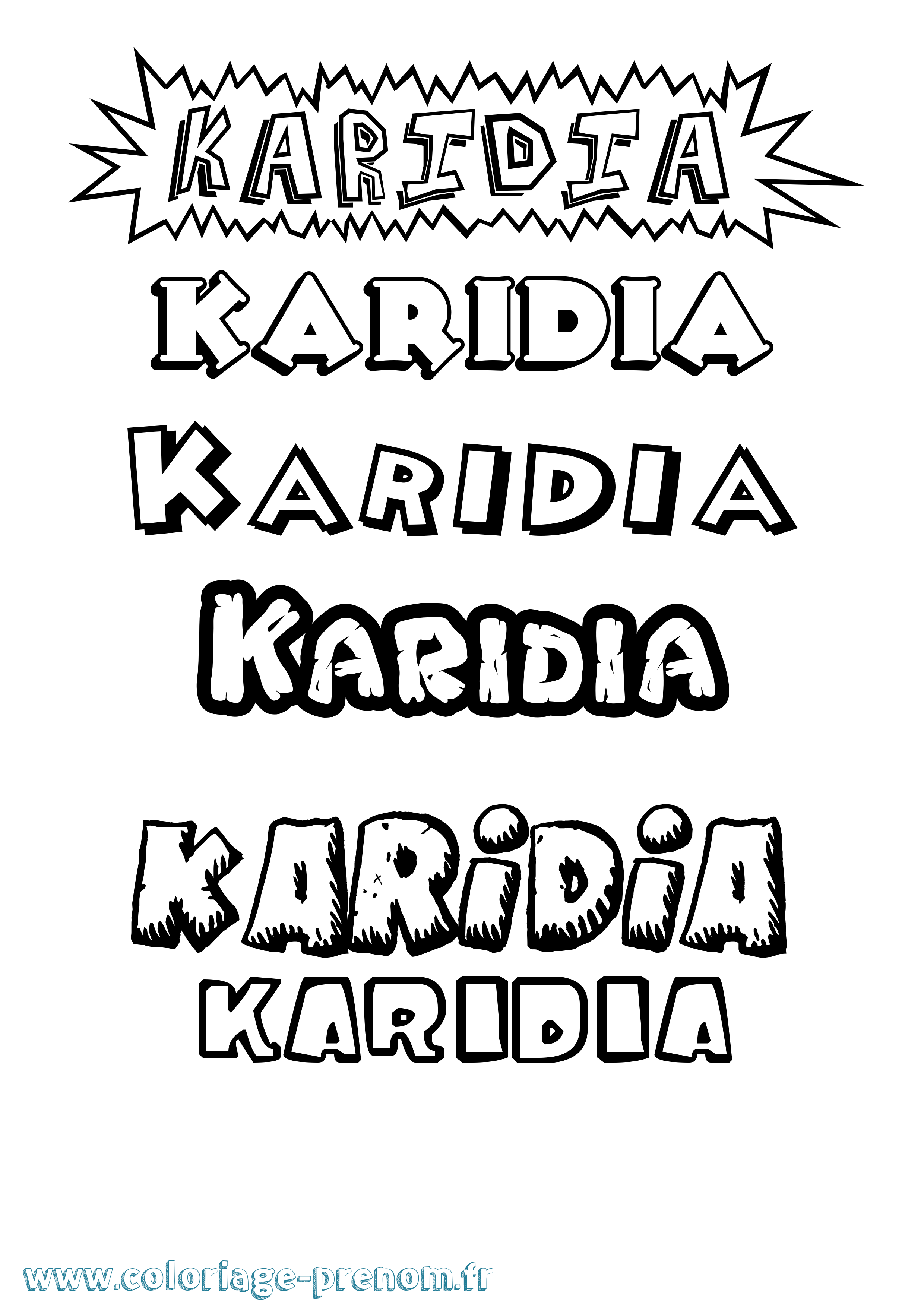 Coloriage Karidia Dessin Animé Coloriage prénom Karidia Dessin Animé