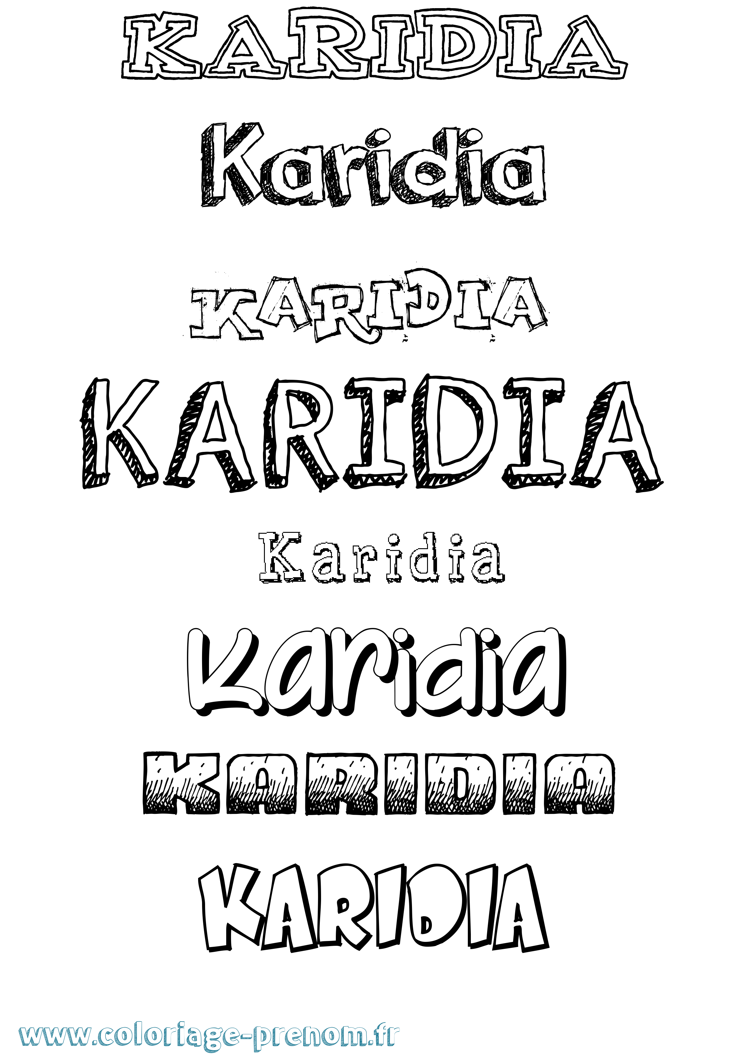 Coloriage prénom Karidia Dessiné