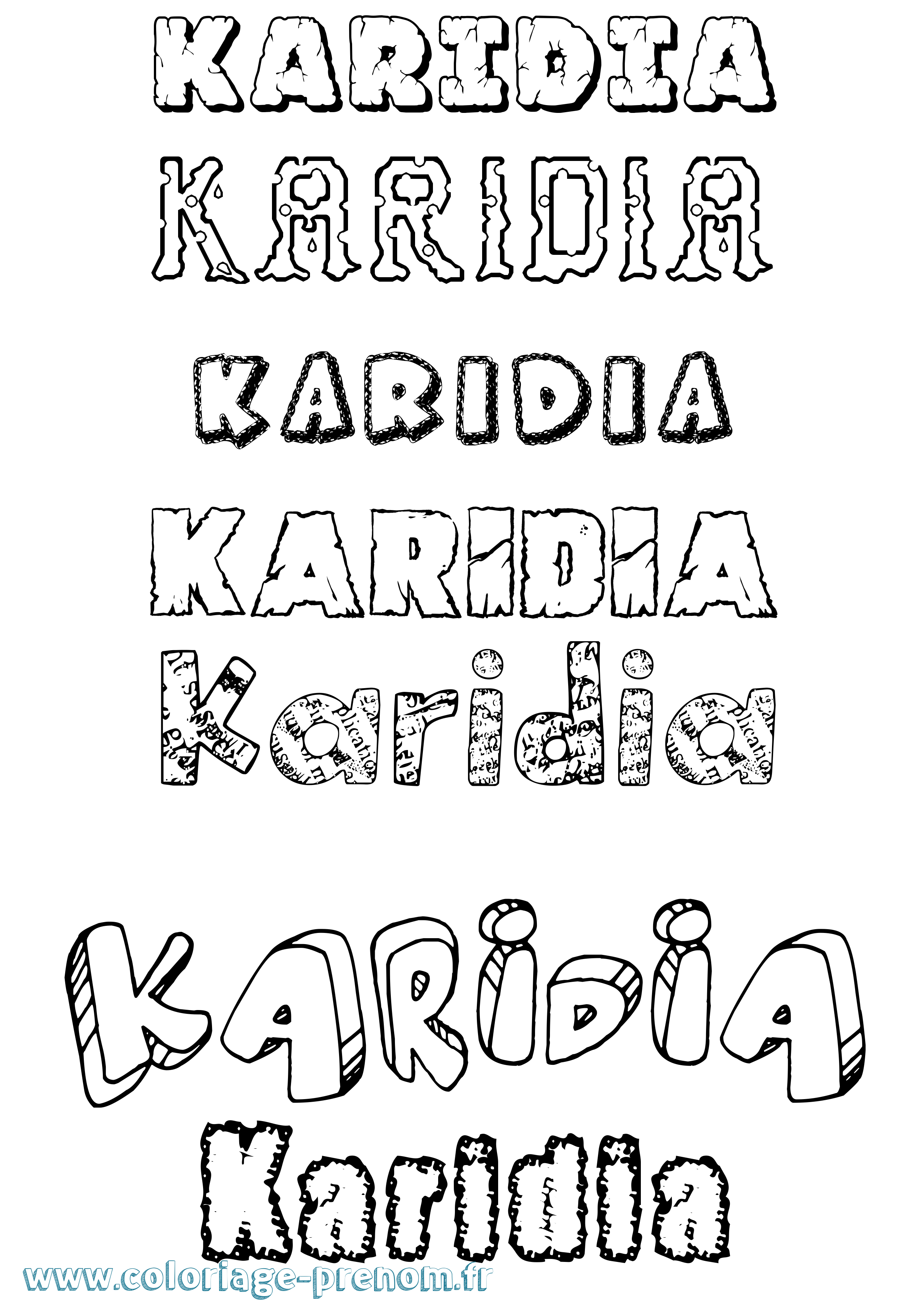 Coloriage Karidia Destructuré Coloriage prénom Karidia Destructuré