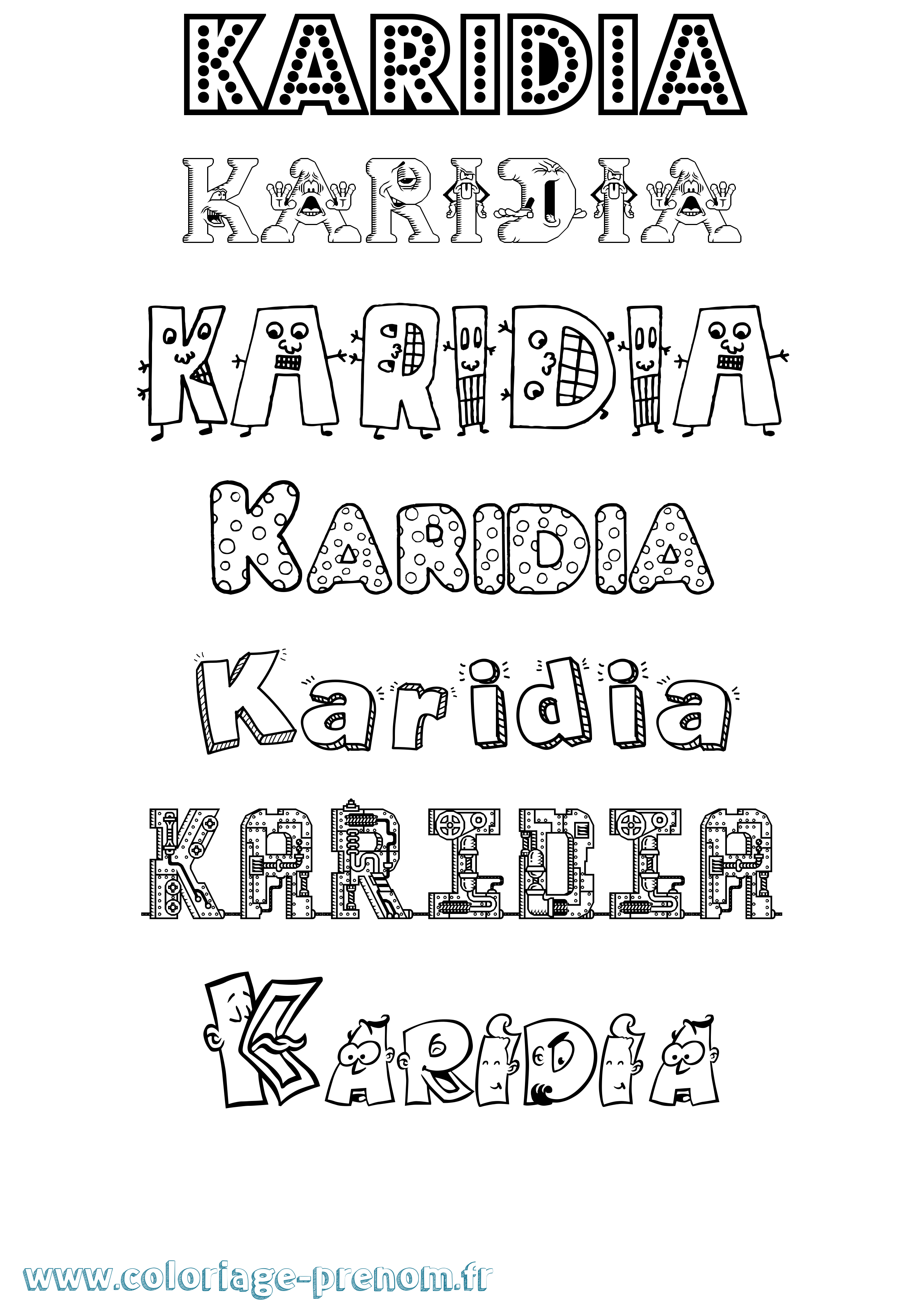 Coloriage Karidia Fun Coloriage prénom Karidia Fun