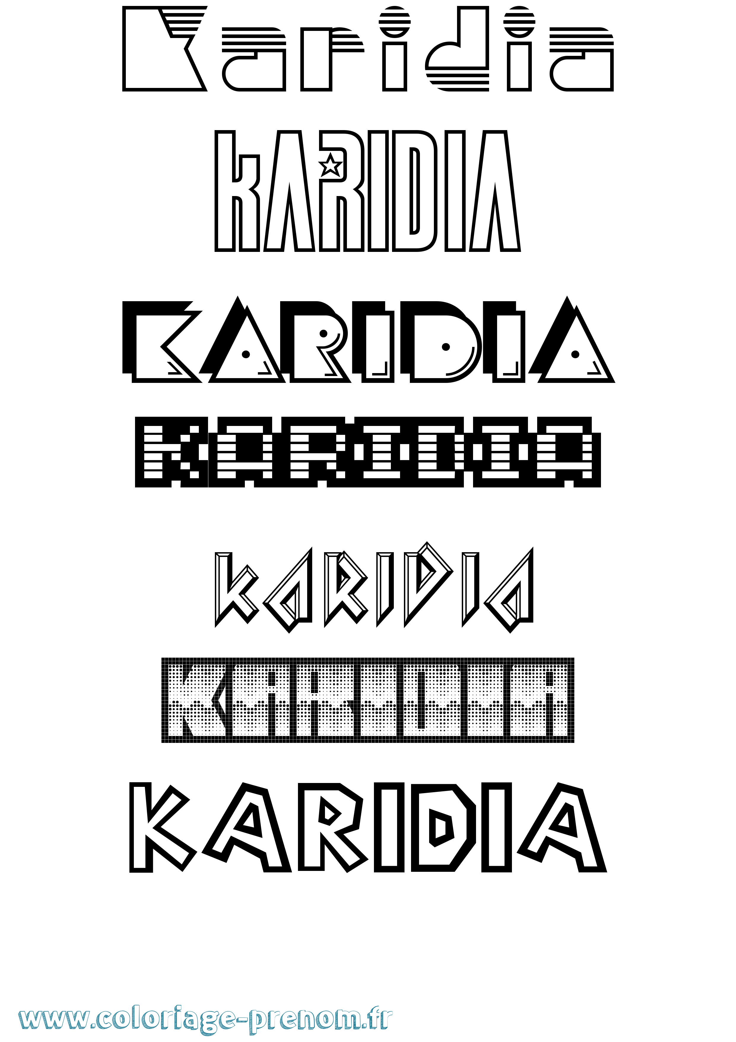 Coloriage Karidia Jeux Vidéos Coloriage prénom Karidia Jeux Vidéos