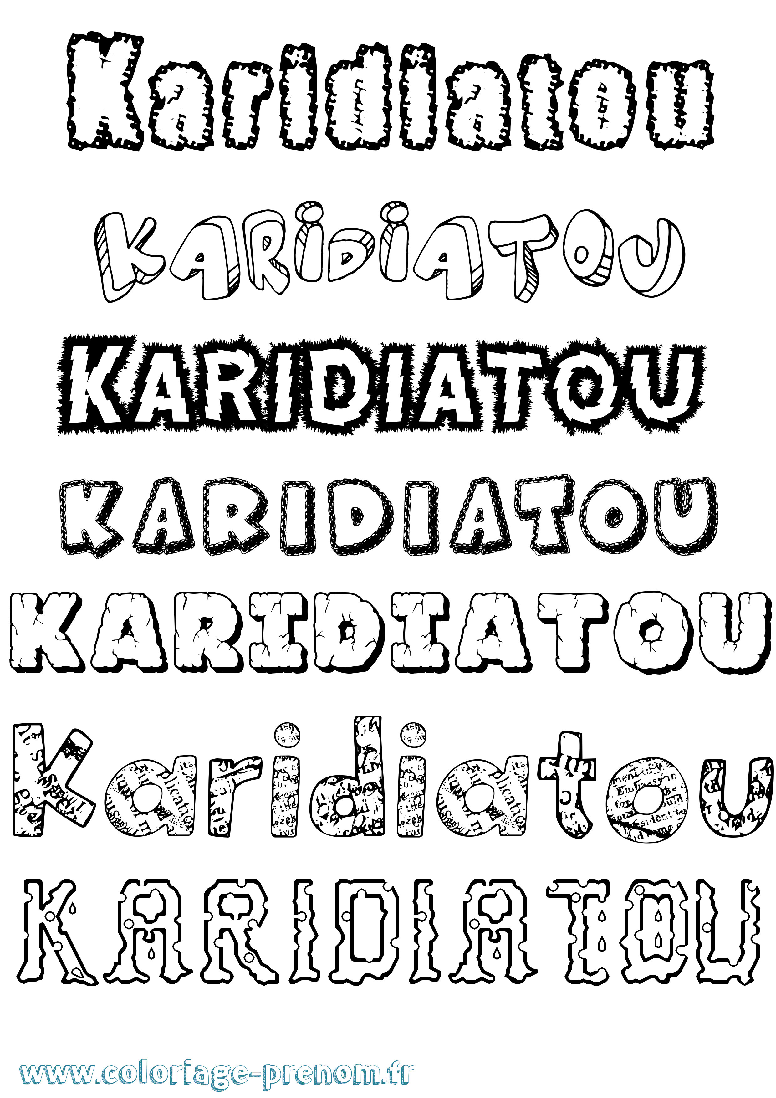 Coloriage prénom Karidiatou Destructuré