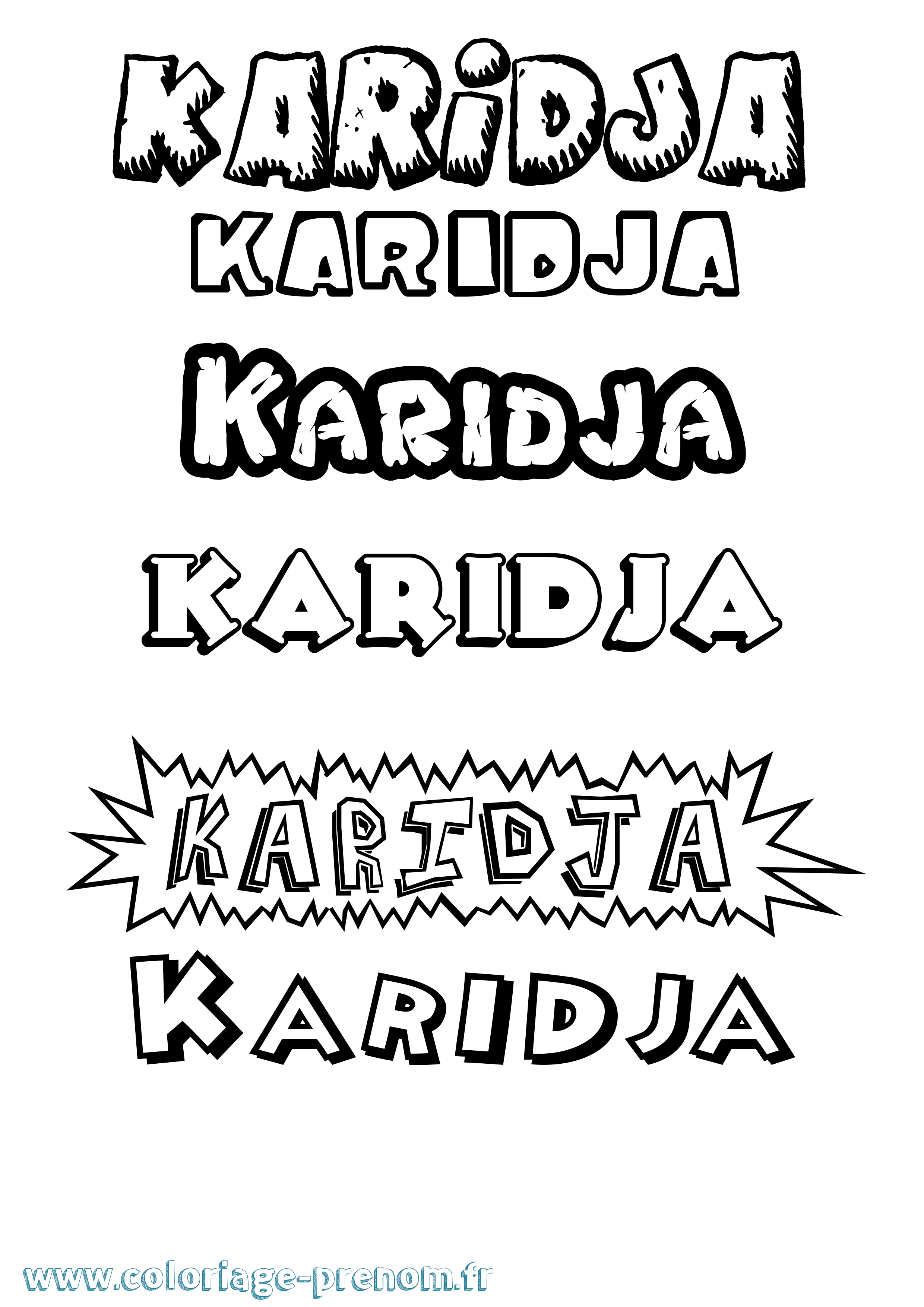 Coloriage Karidja Dessin Animé Coloriage prénom Karidja Dessin Animé