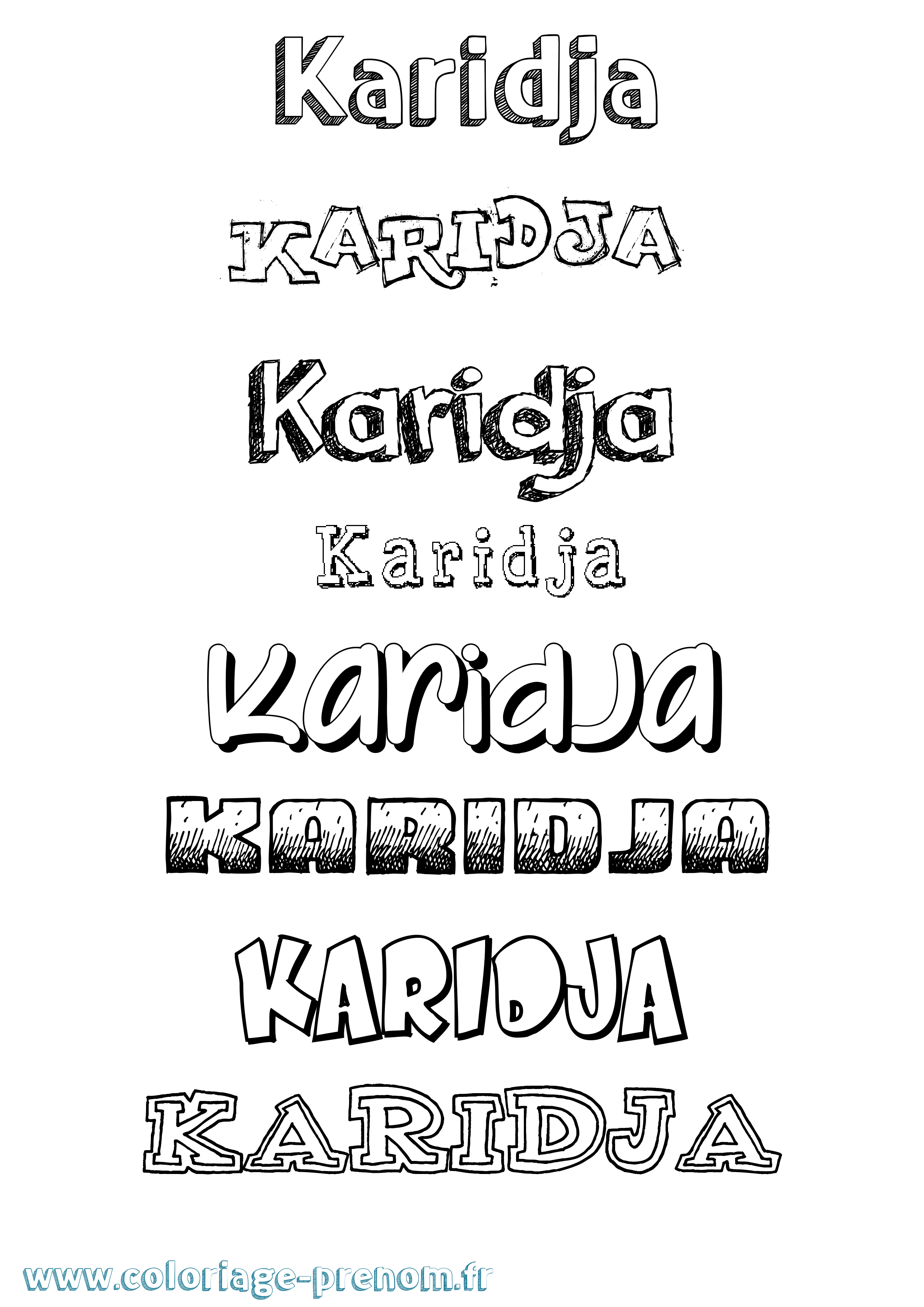 Coloriage Karidja Dessiné Coloriage prénom Karidja Dessiné