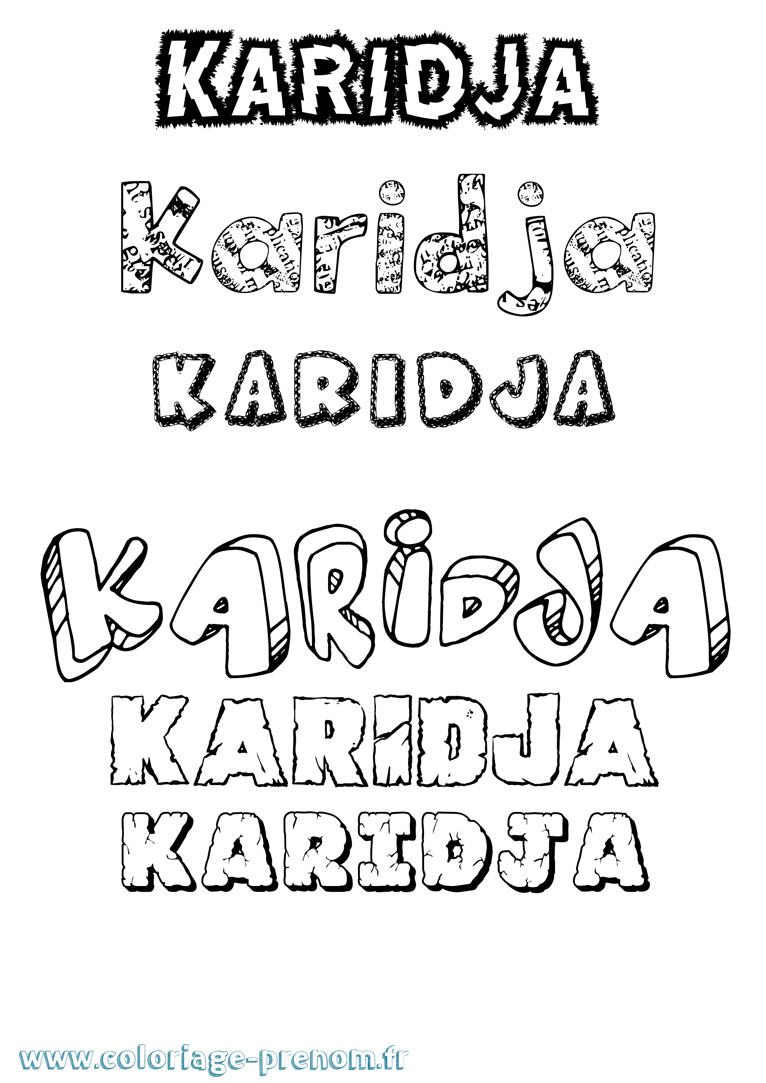 Coloriage Karidja Destructuré Coloriage prénom Karidja Destructuré
