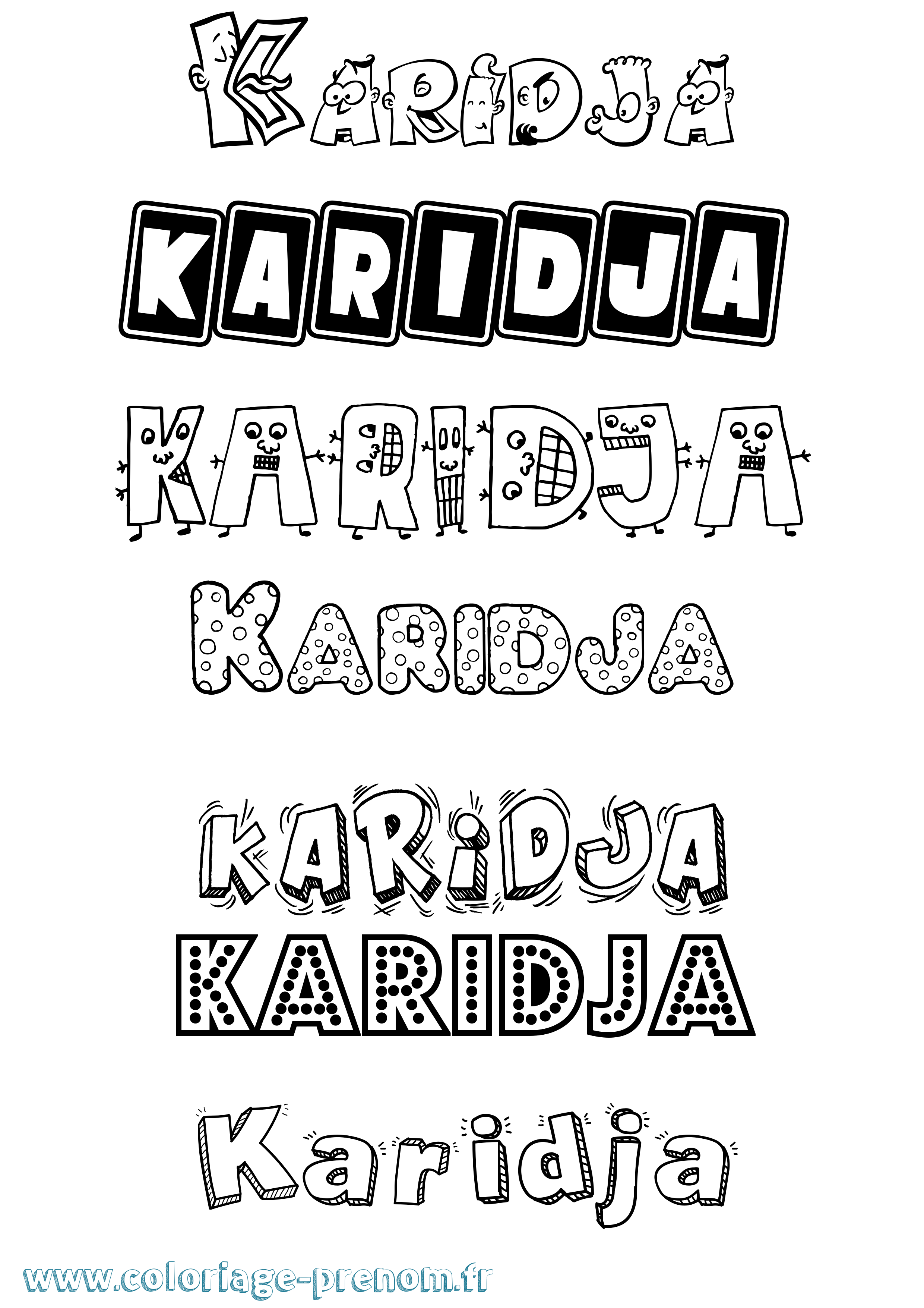 Coloriage Karidja Fun Coloriage prénom Karidja Fun
