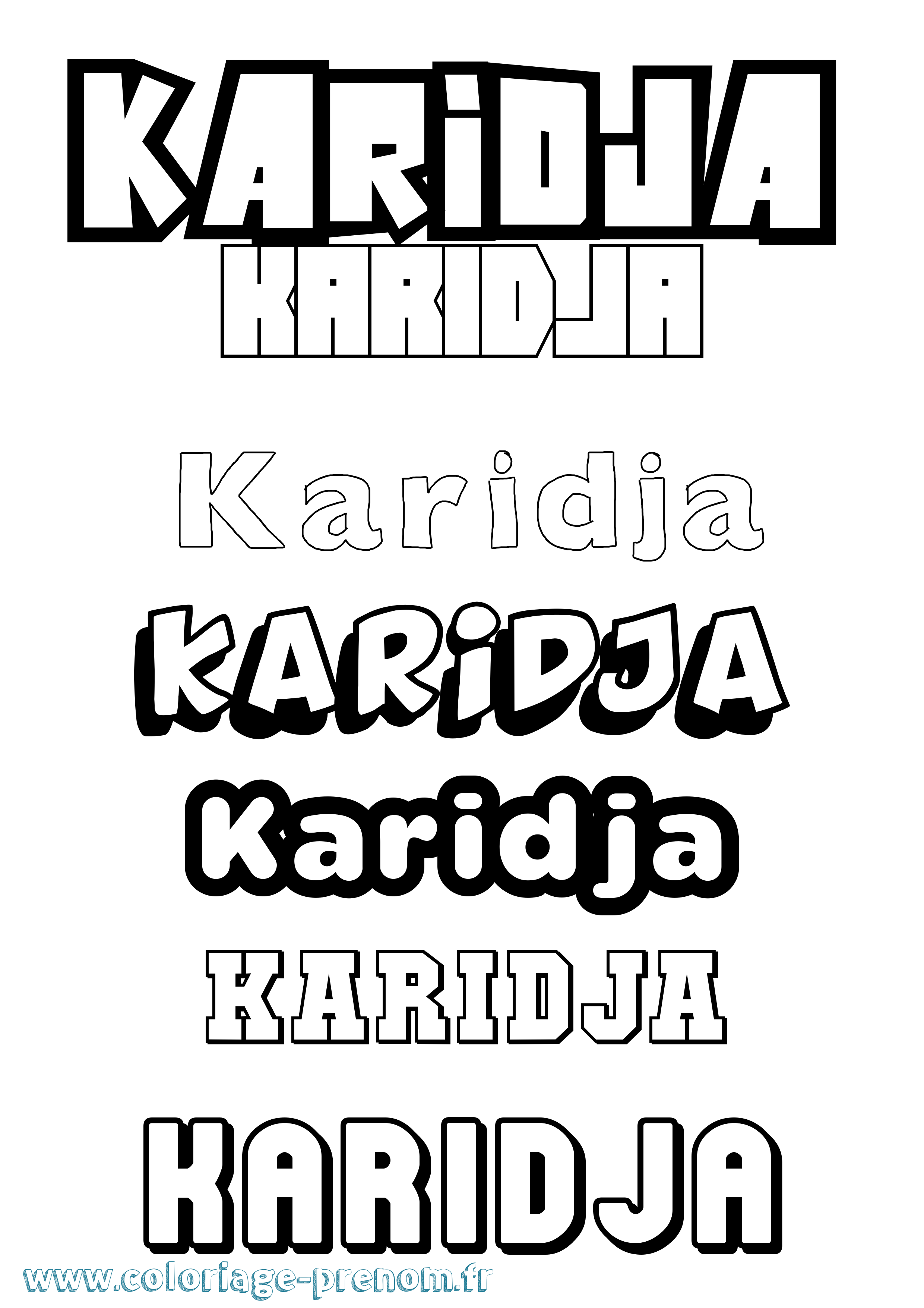 Coloriage Karidja Simple Coloriage prénom Karidja Simple