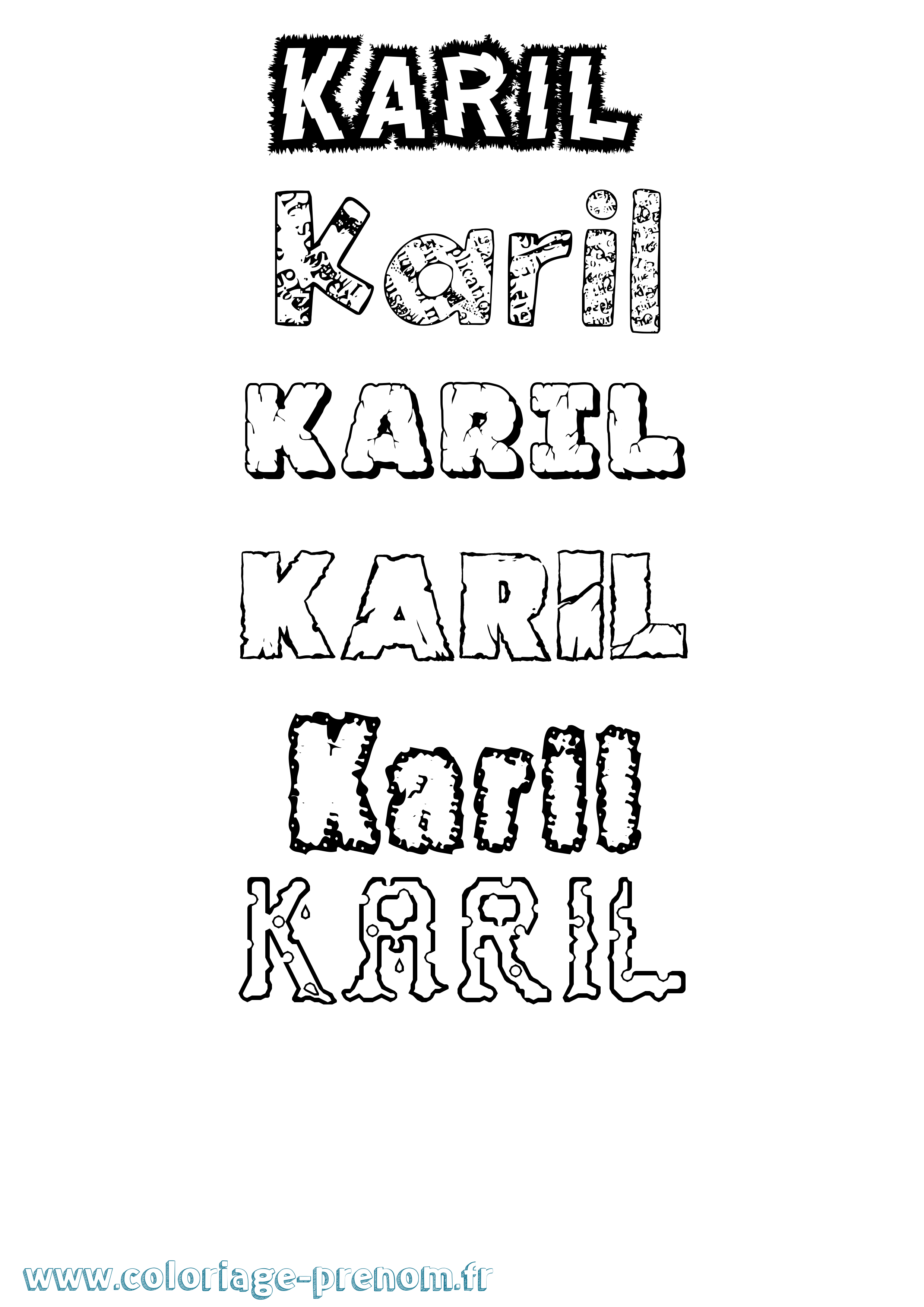 Coloriage Karil Destructuré Coloriage prénom Karil Destructuré