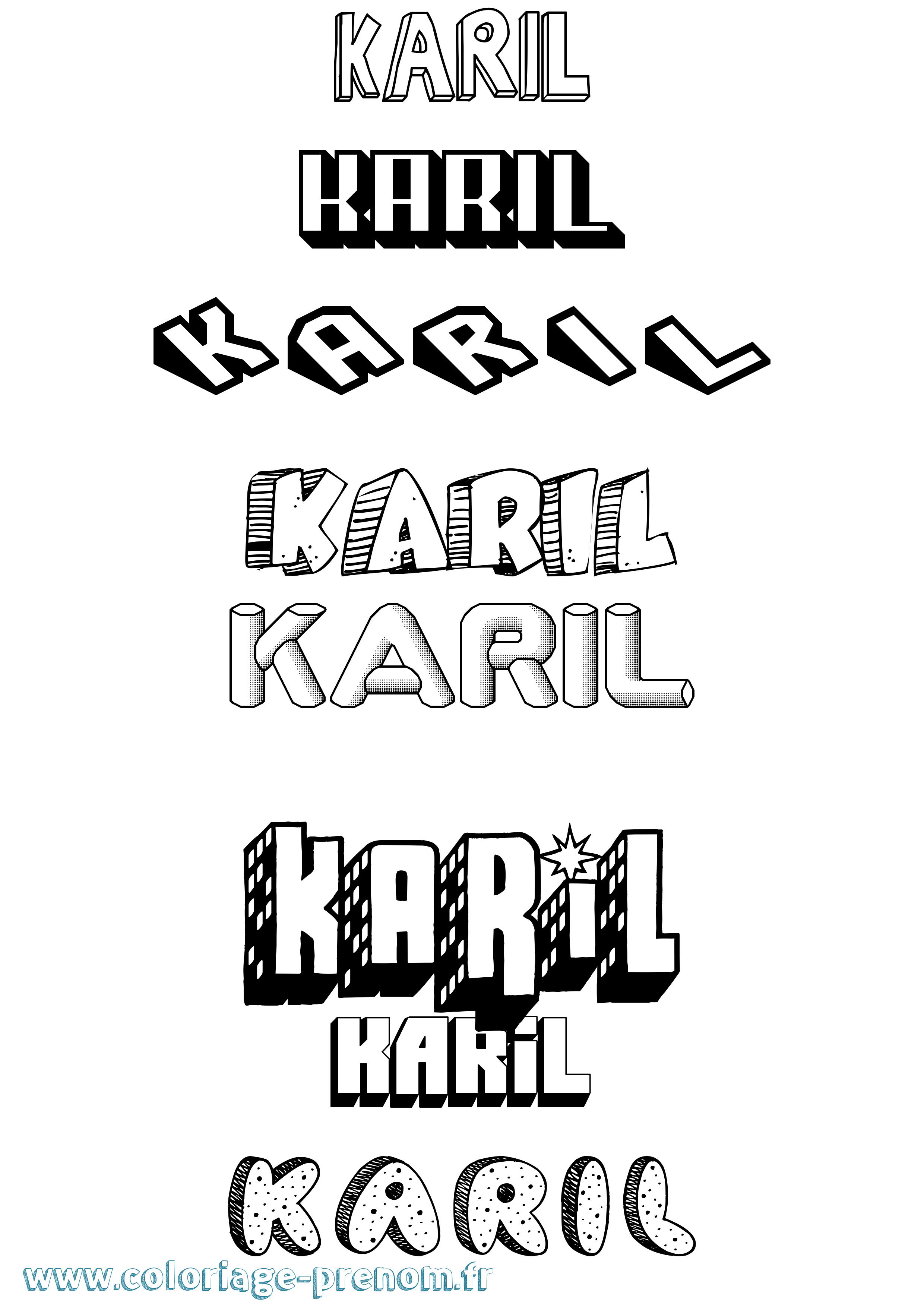 Coloriage Karil Effet 3D Coloriage prénom Karil Effet 3D