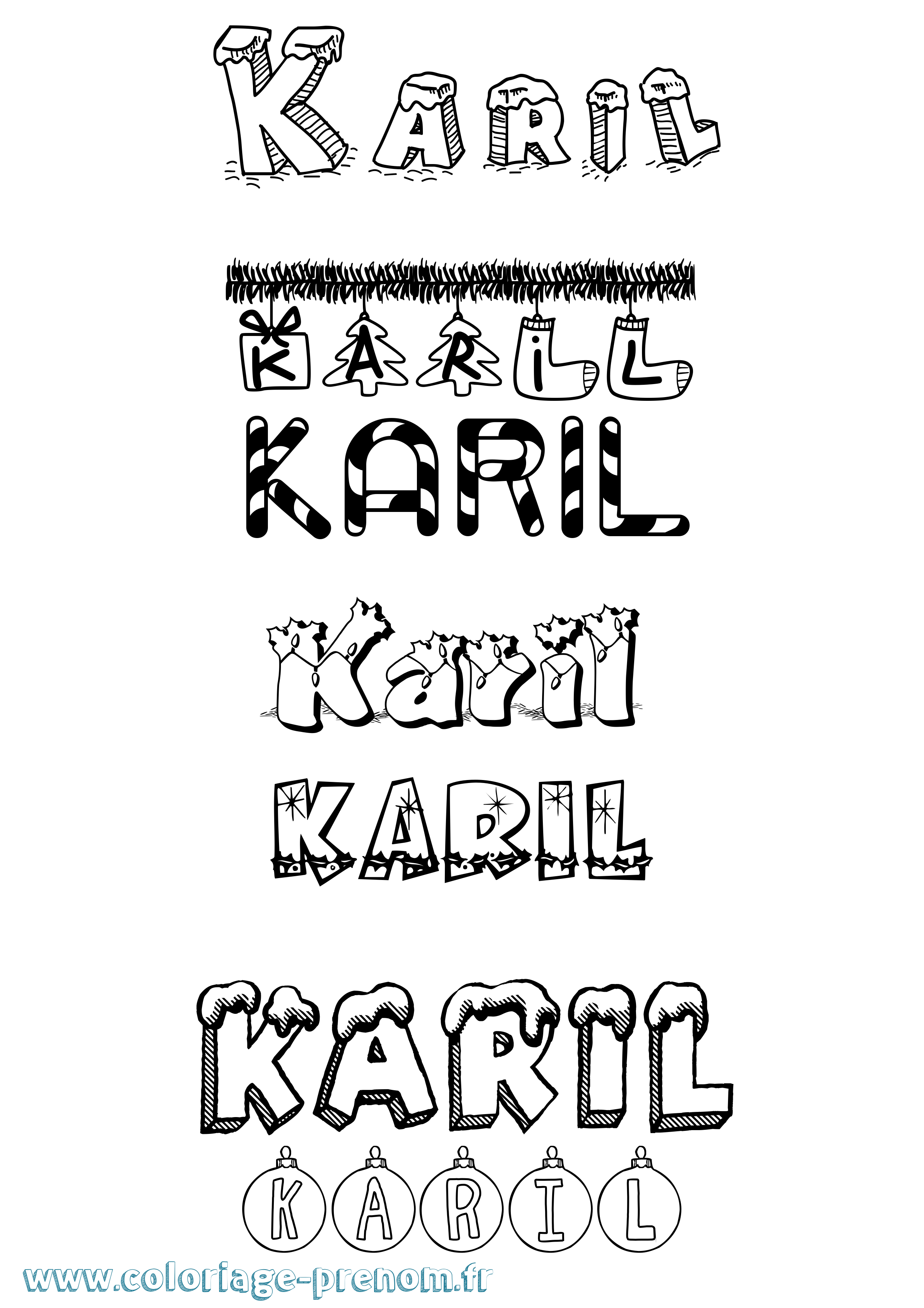 Coloriage Karil Noël Coloriage prénom Karil Noël