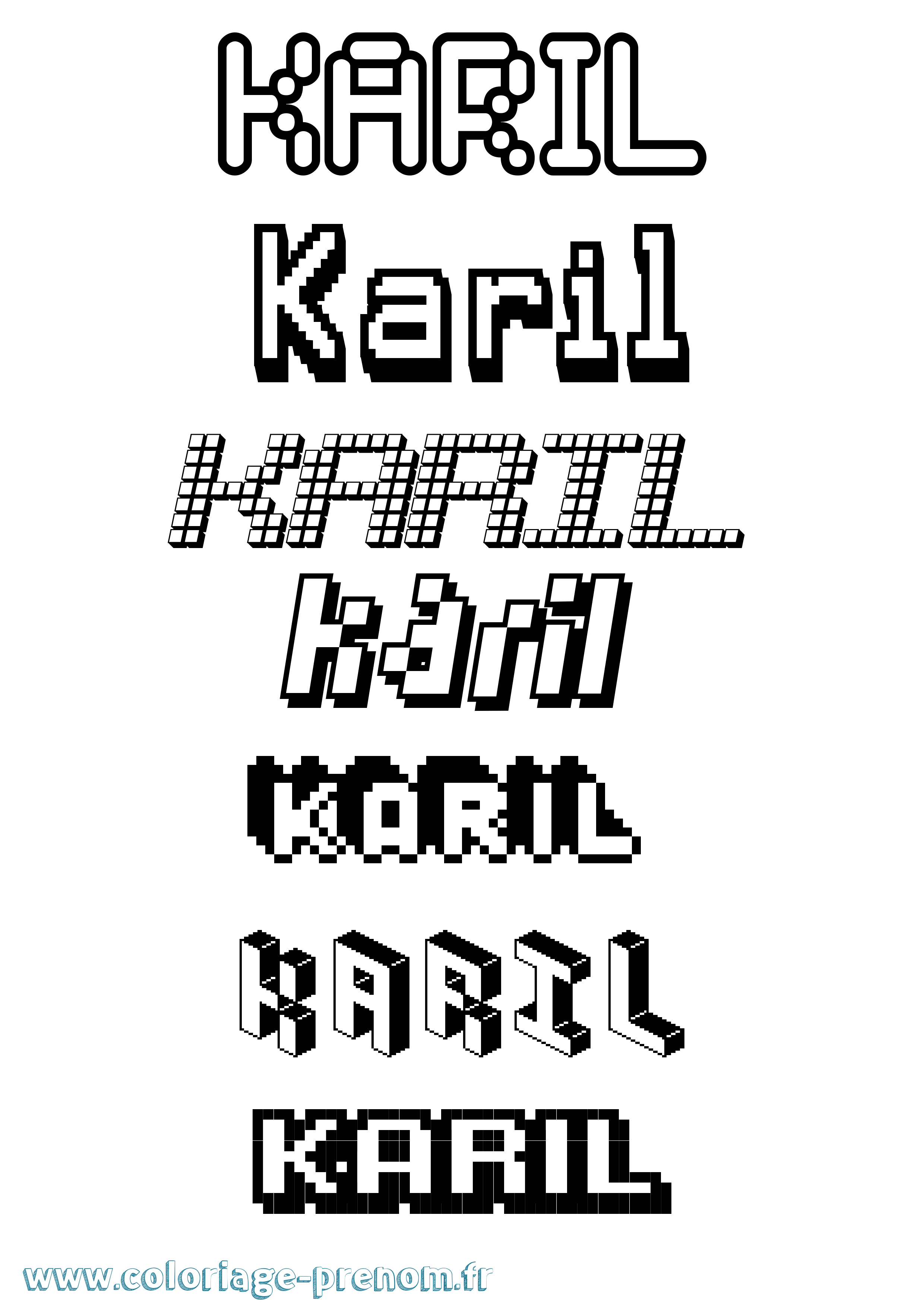 Coloriage Karil Pixel Coloriage prénom Karil Pixel