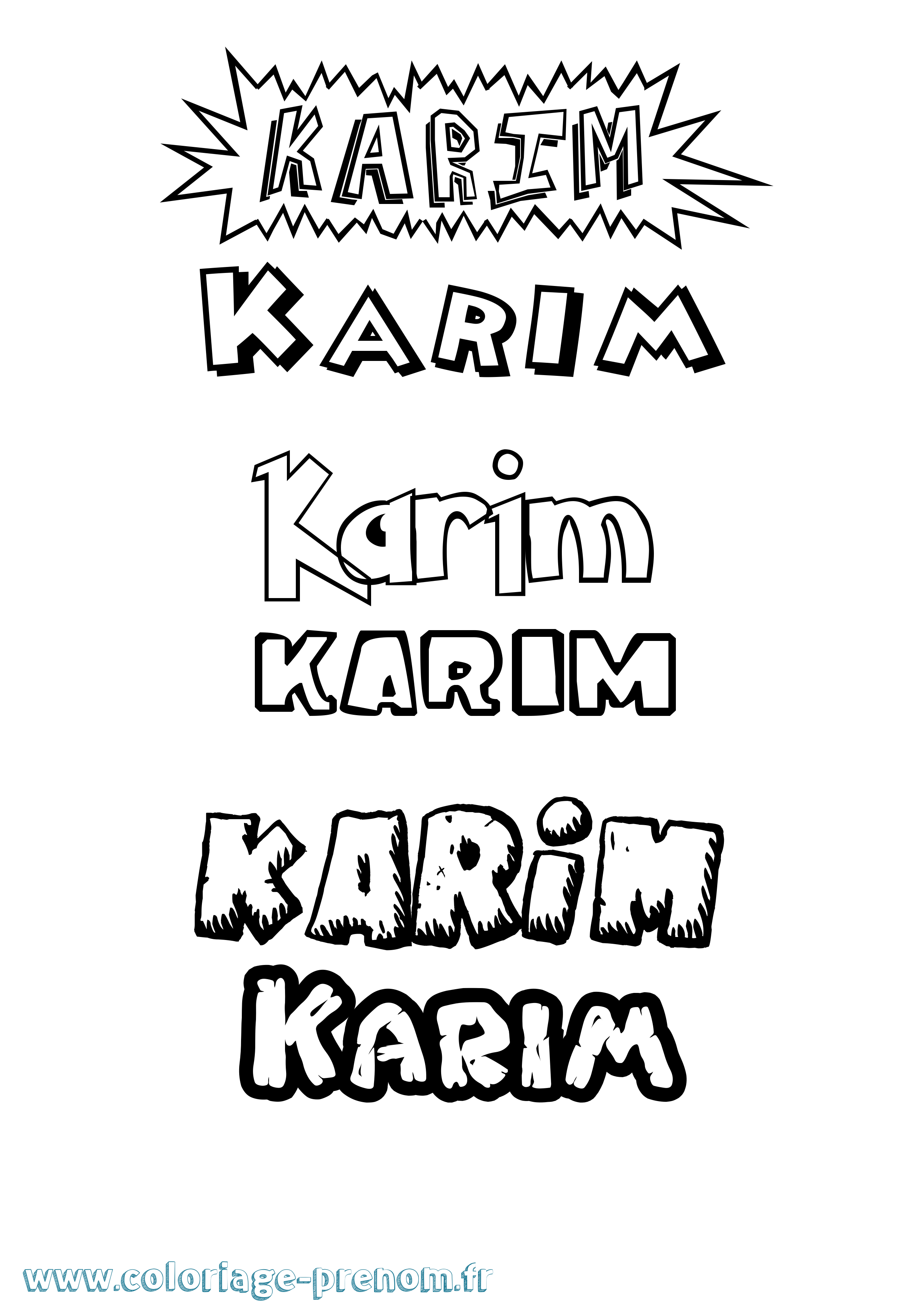 Coloriage prénom Karim