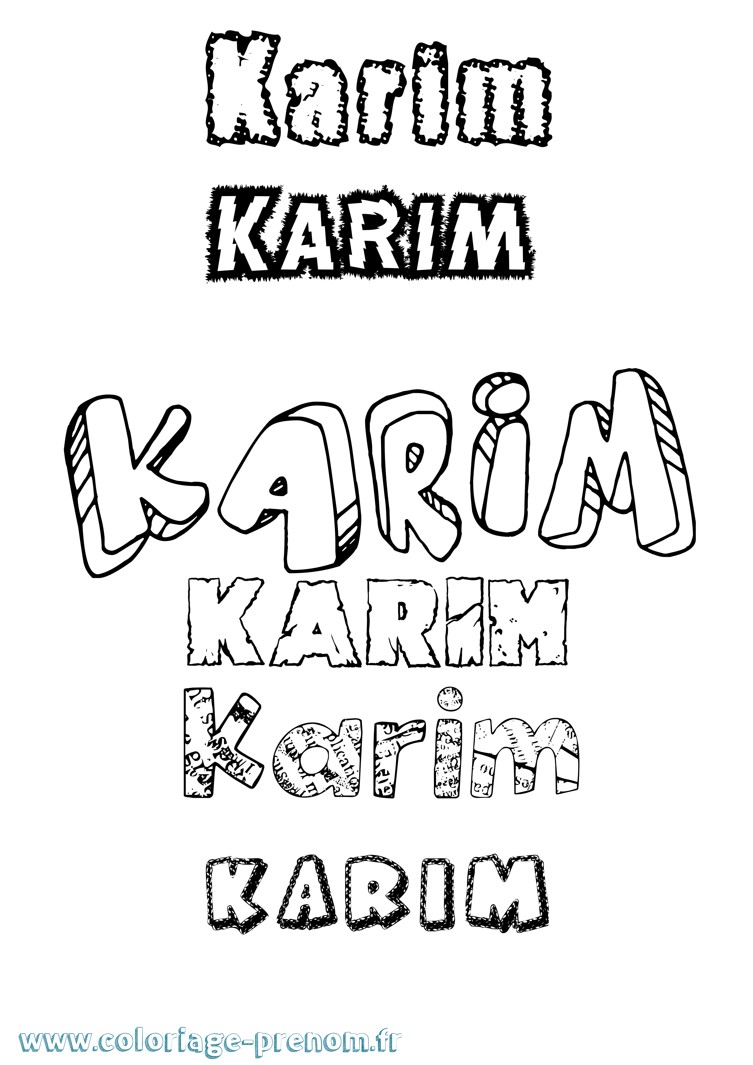 Coloriage Karim Coloriage prénom Karim