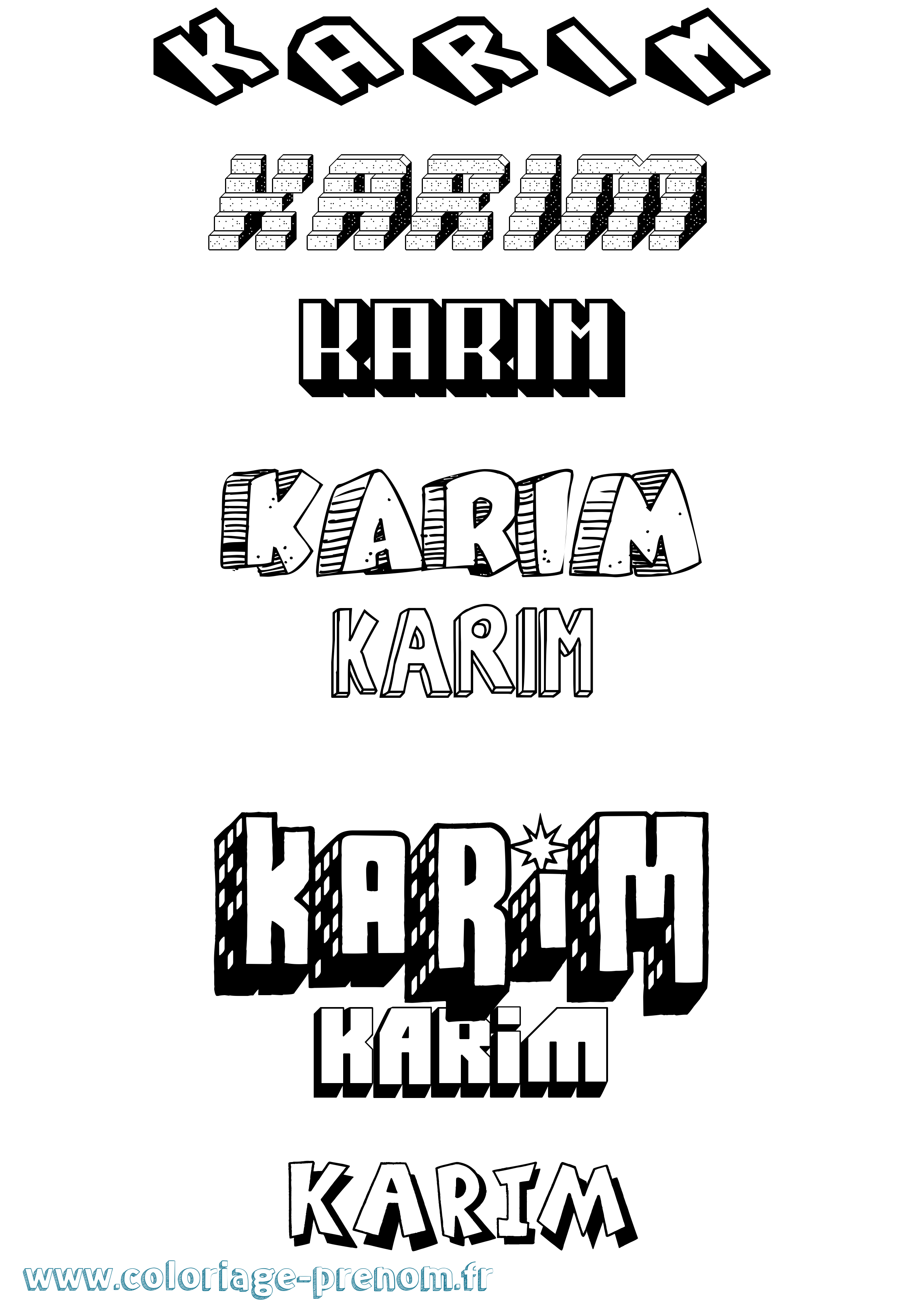 Coloriage Karim Coloriage prénom Karim