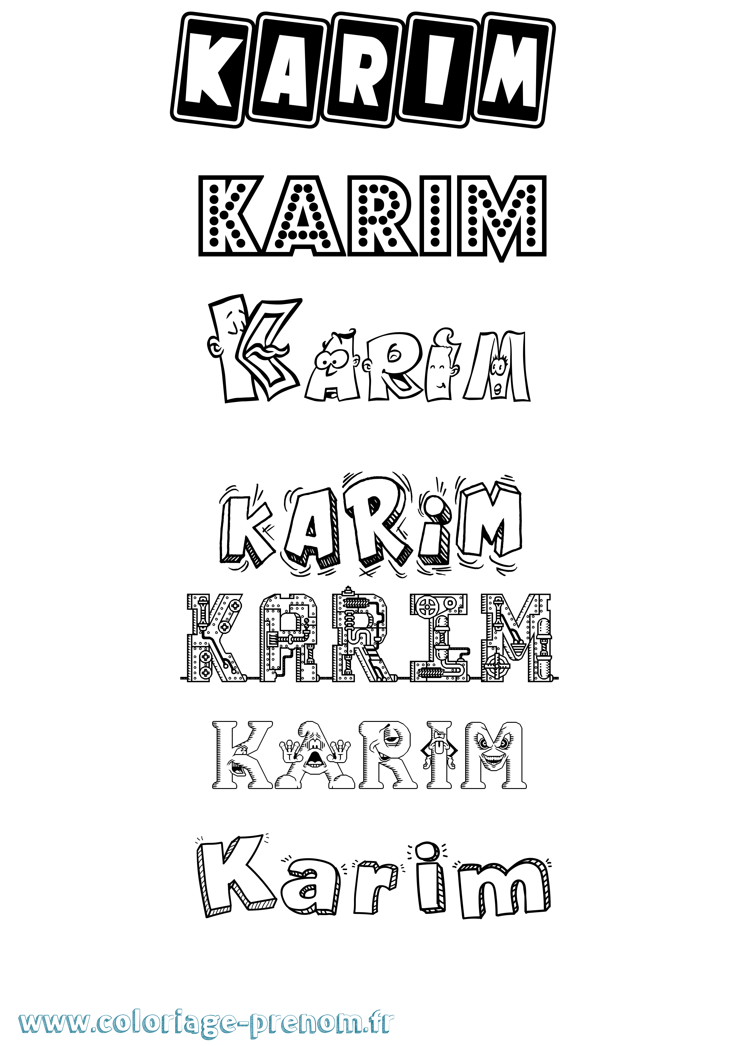 Coloriage Karim Coloriage prénom Karim