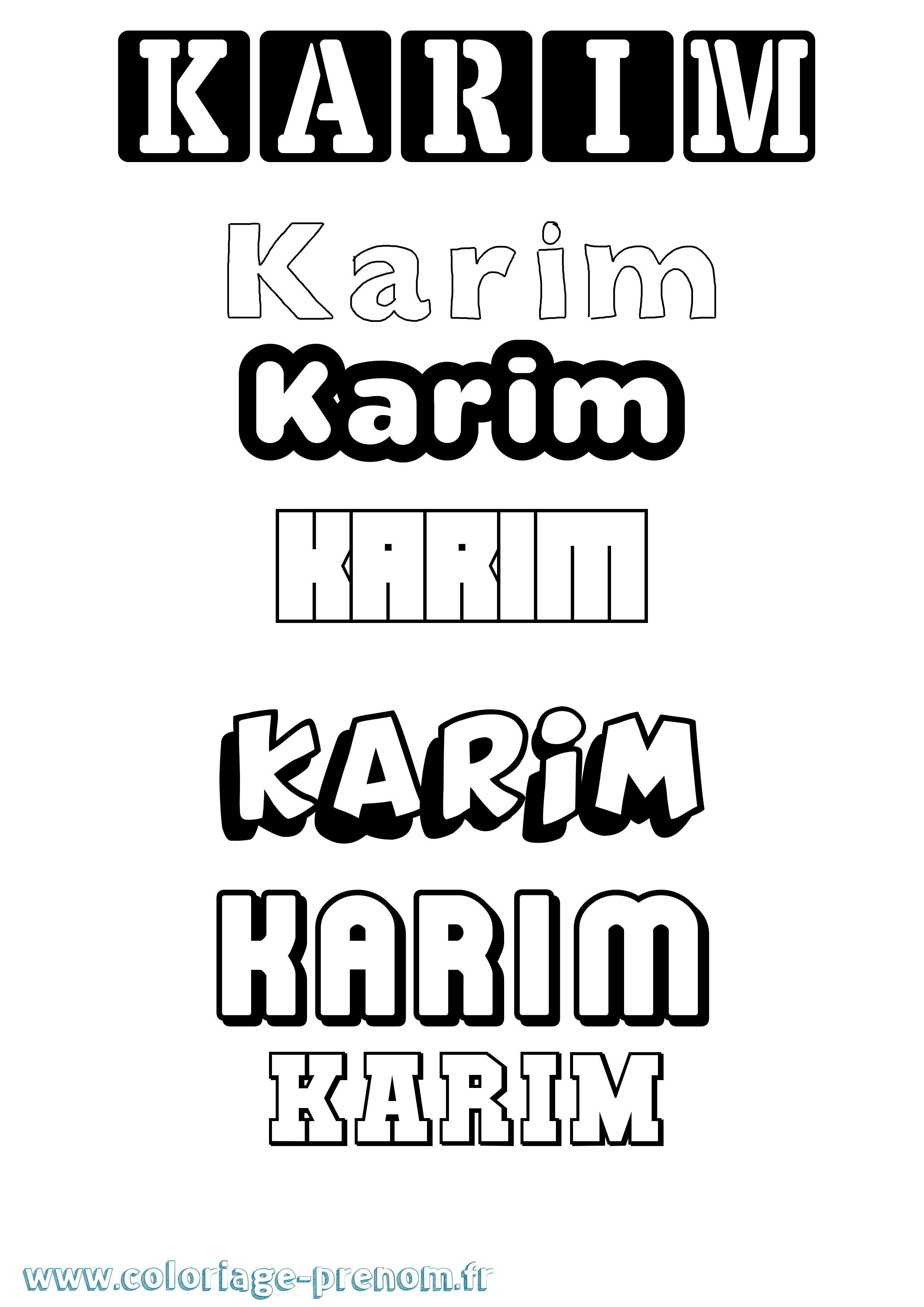 Coloriage prénom Karim
