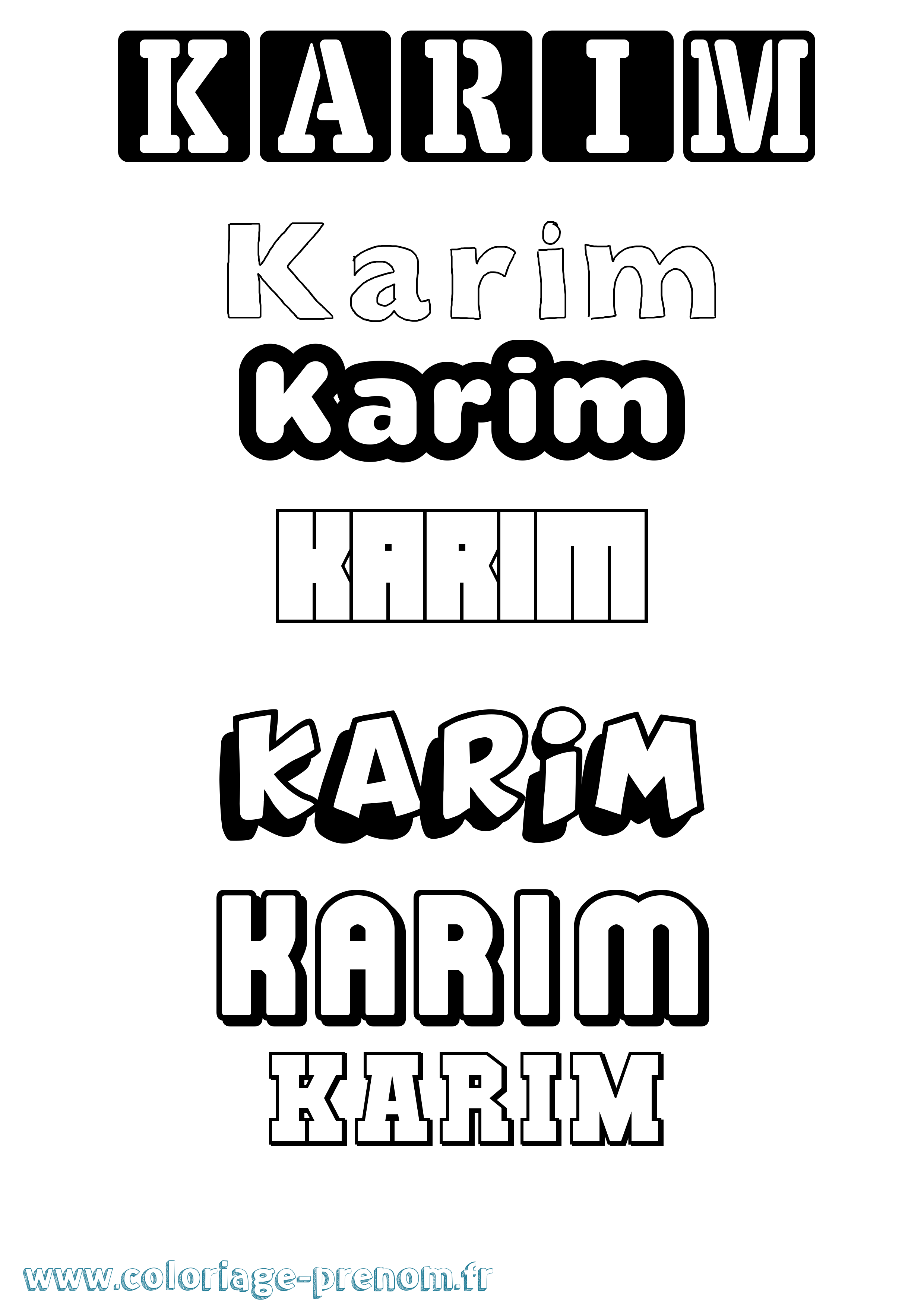 Coloriage Karim Coloriage prénom Karim