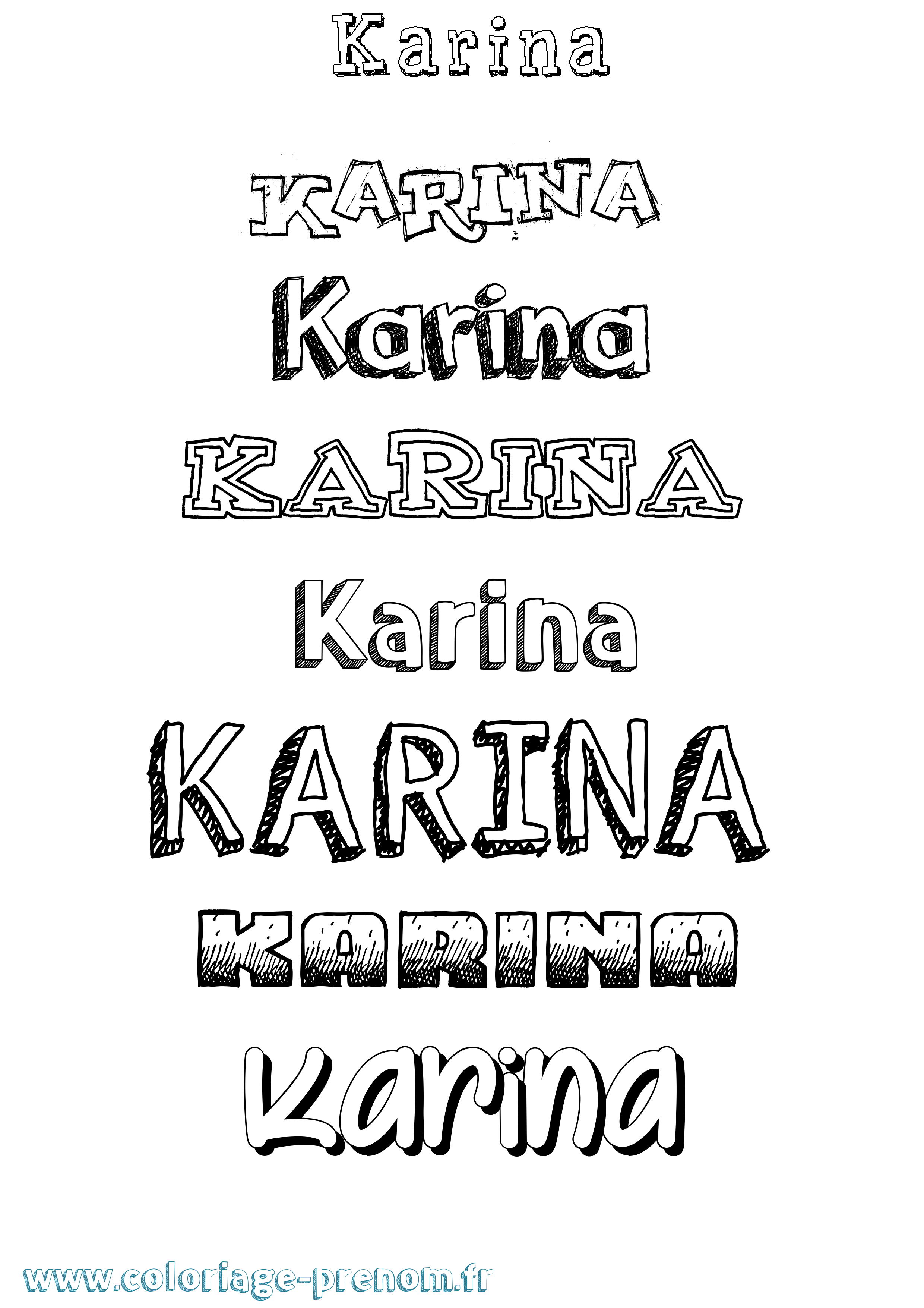 Coloriage prénom Karina Dessiné