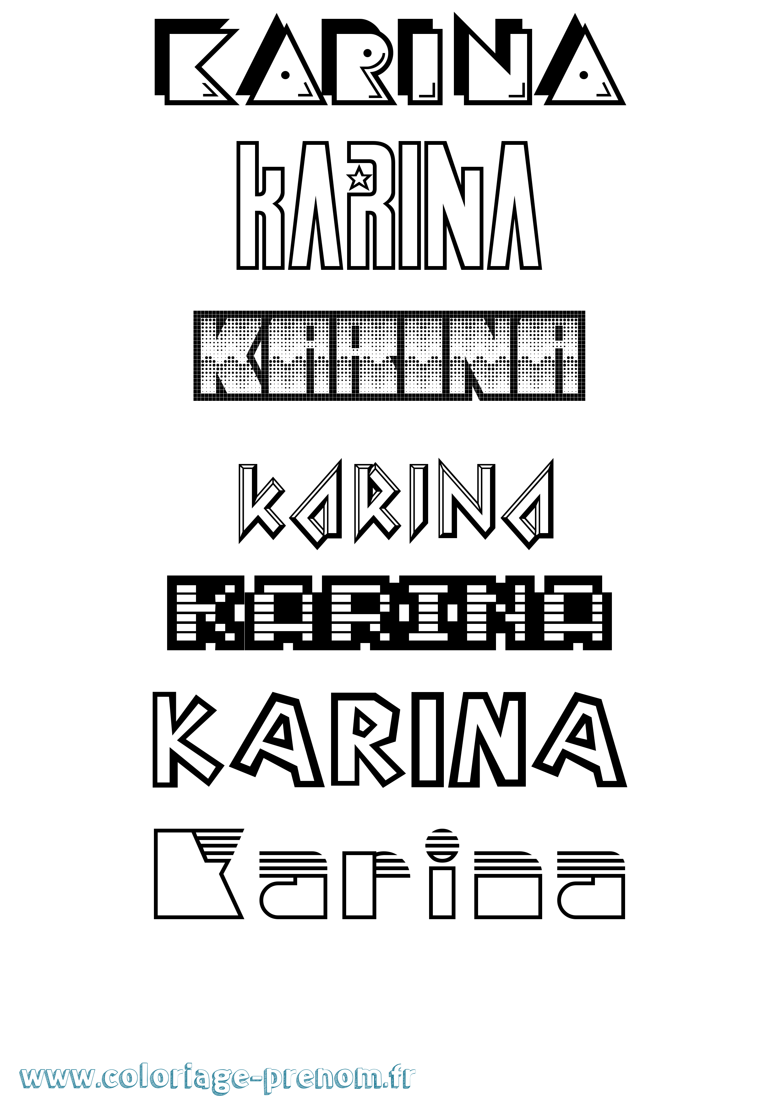 Coloriage prénom Karina Jeux Vidéos