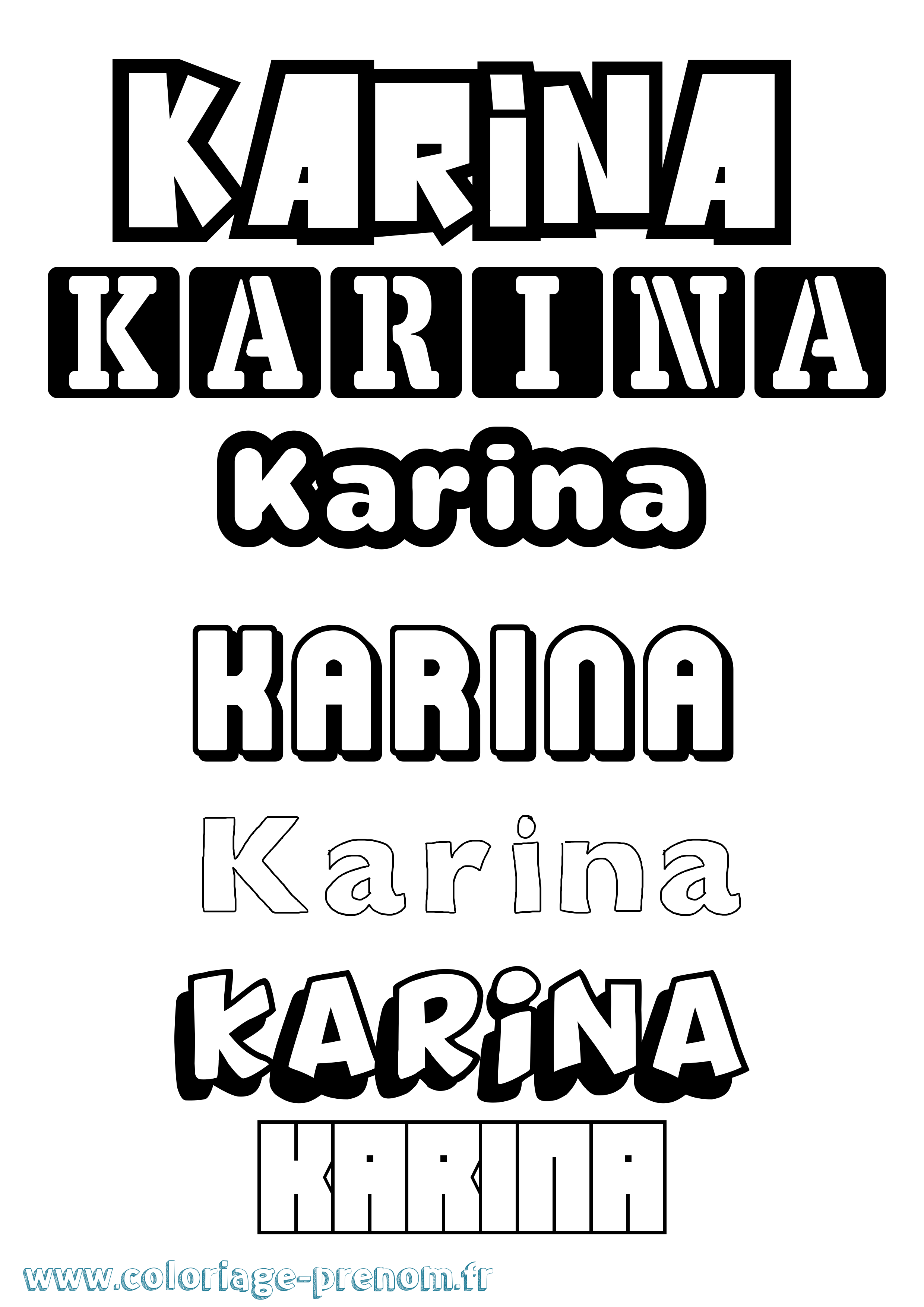 Coloriage prénom Karina Simple